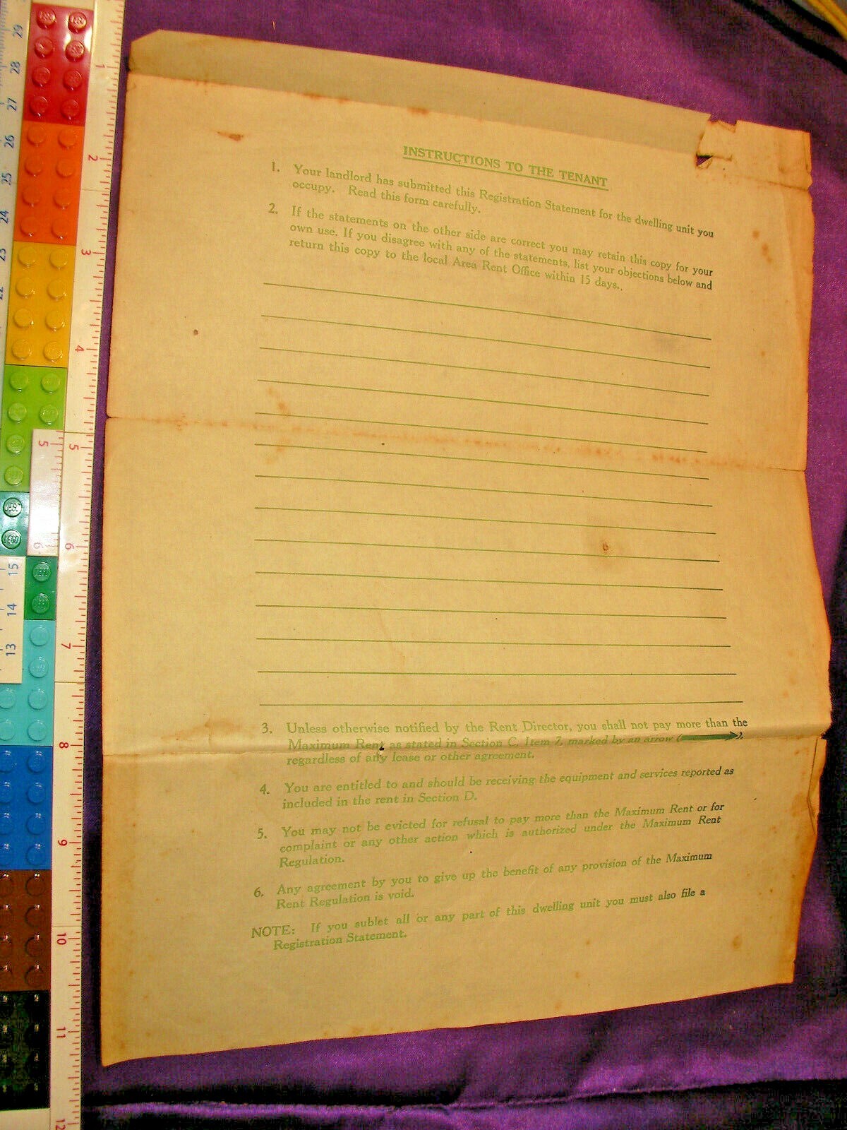 Vintage Rental Lease 1945 Salisbury North Carolina Tenant’s Copy historical page