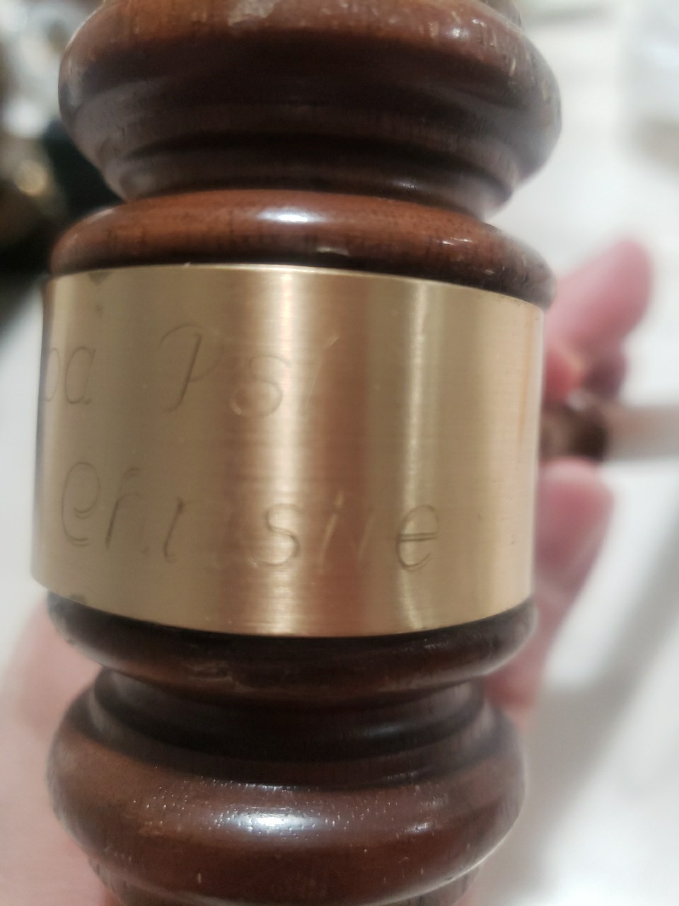 Professional Wood Gavel with Brass Band – Made in USA