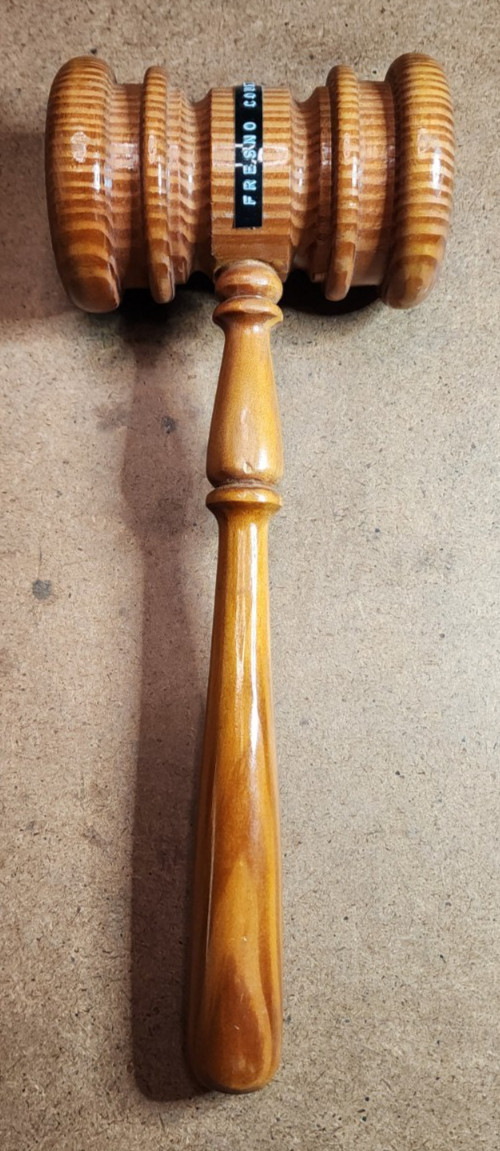 2 Vtg Wood GAVELS From the Original Fresno County Courthouse 1877-1966, Calif.