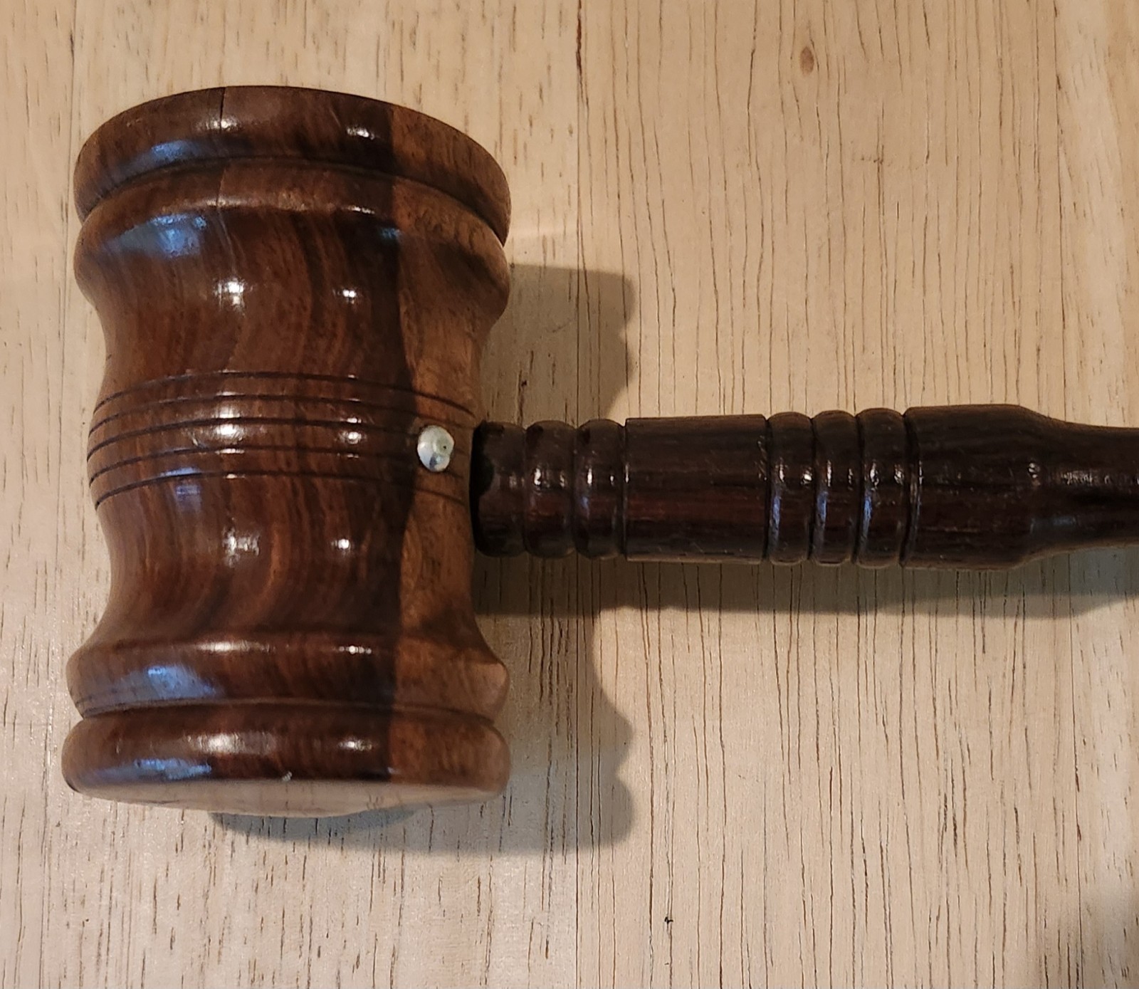 Vintage 12″ Hand Crafted Turned Wooden Gavel 2 Toned Head – FREE SHIPPING