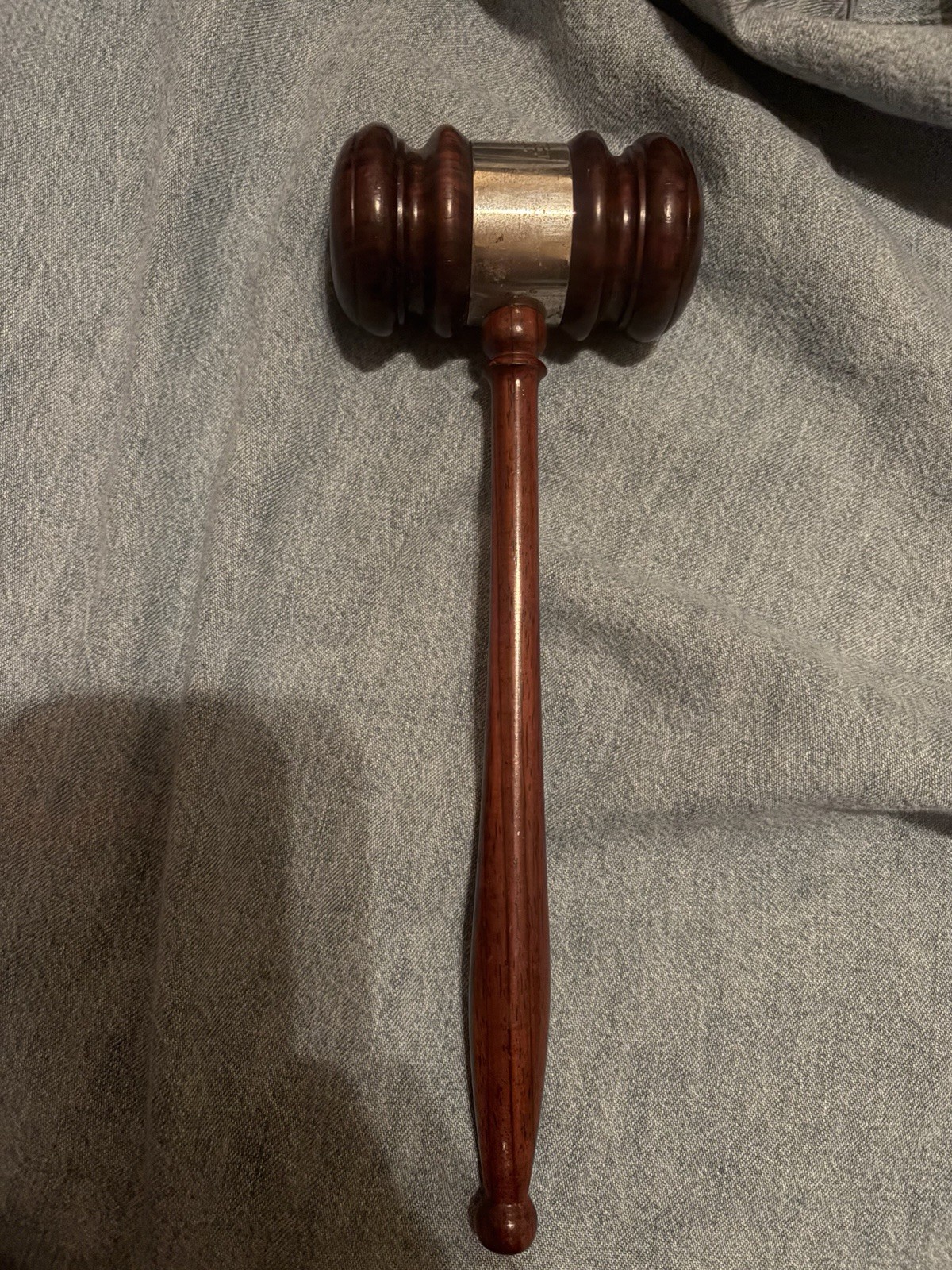 Antique Wooden Gavel with Engraving 1957 Lawyers Andrew Balut Victor Zaleski