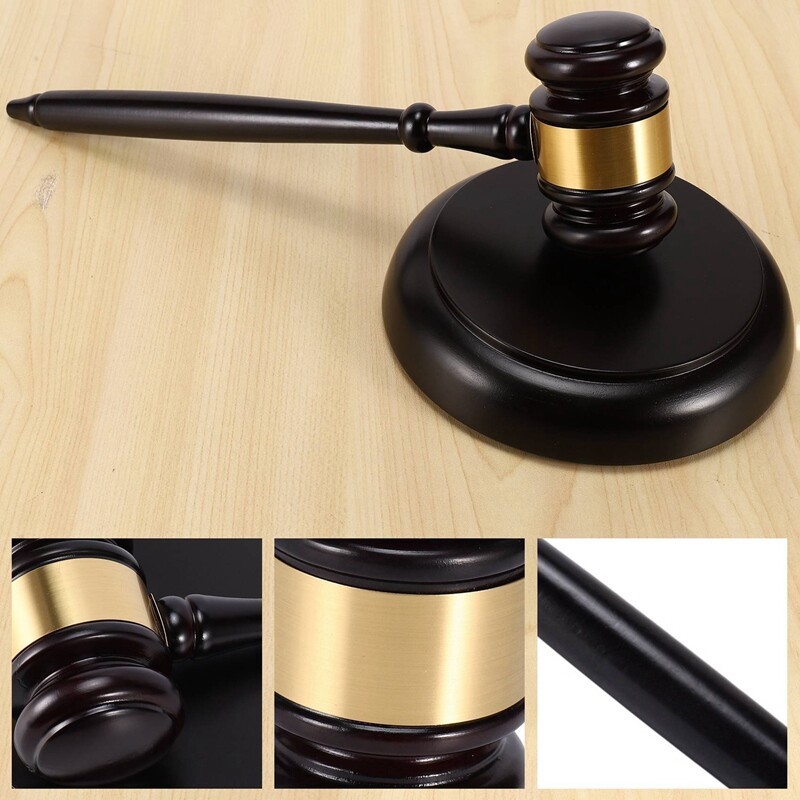 Wooden judge’s gavel auction hammer with sound for attorney judge auction2346