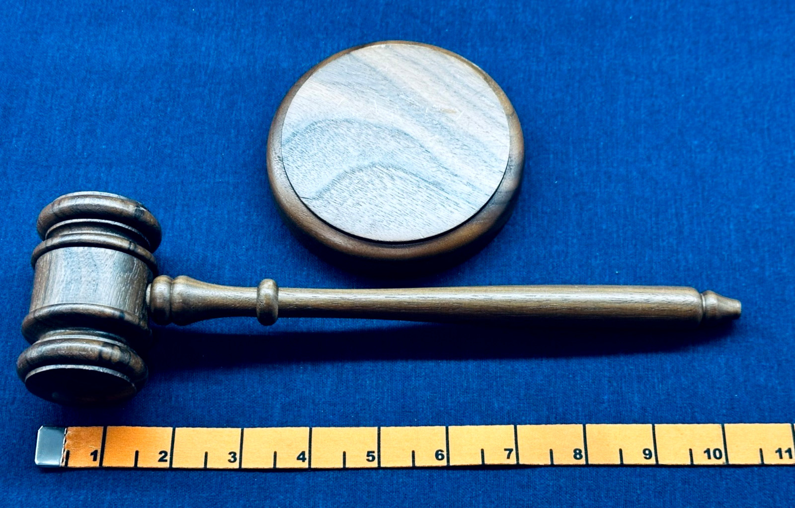 Vtg Wooden Ceremonial Hummer Gavel Judge Chairman Auctioneer Tool w/Sound Block
