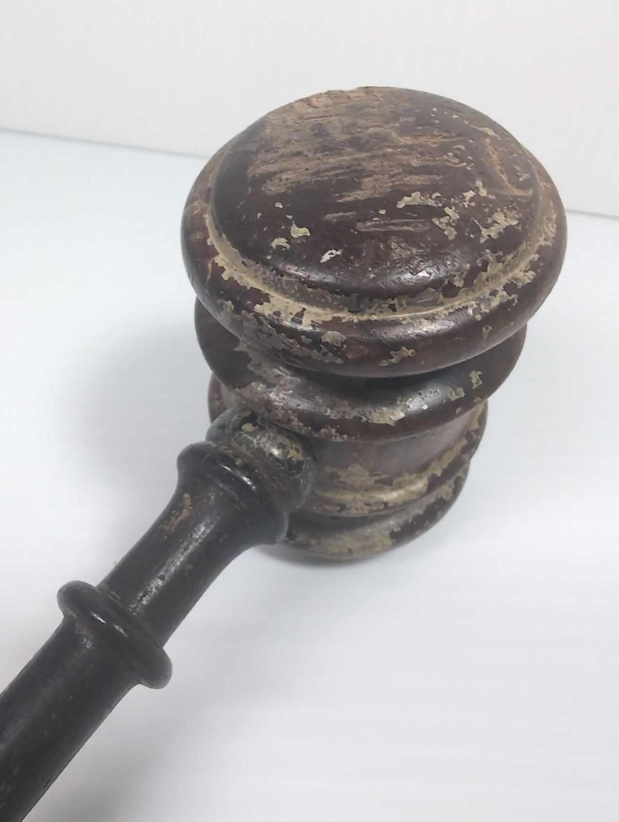 Vintage Hand Turned Wood Judges Gavel Antique Court Law Auctioneer Legal Mallet