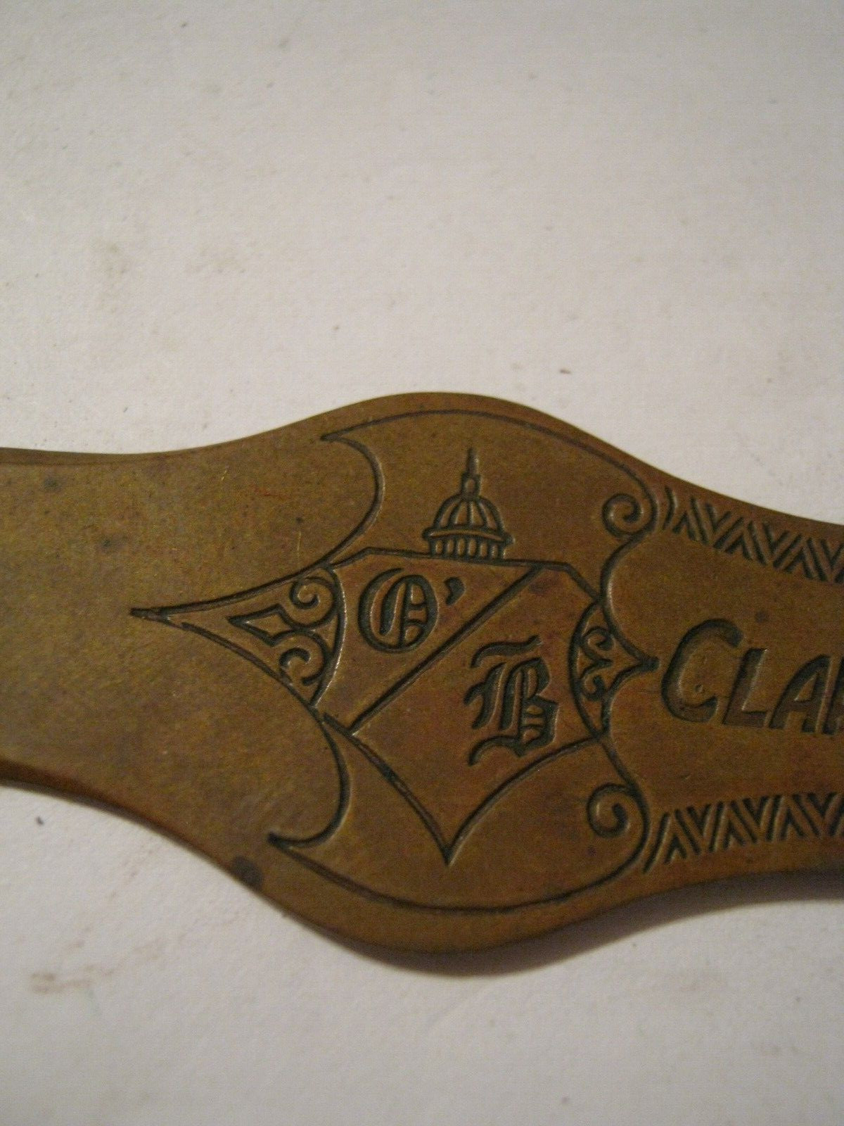 Bronze Letter Opener Clarence O’Brien, Patent Attorney Author, Active 1924-1943