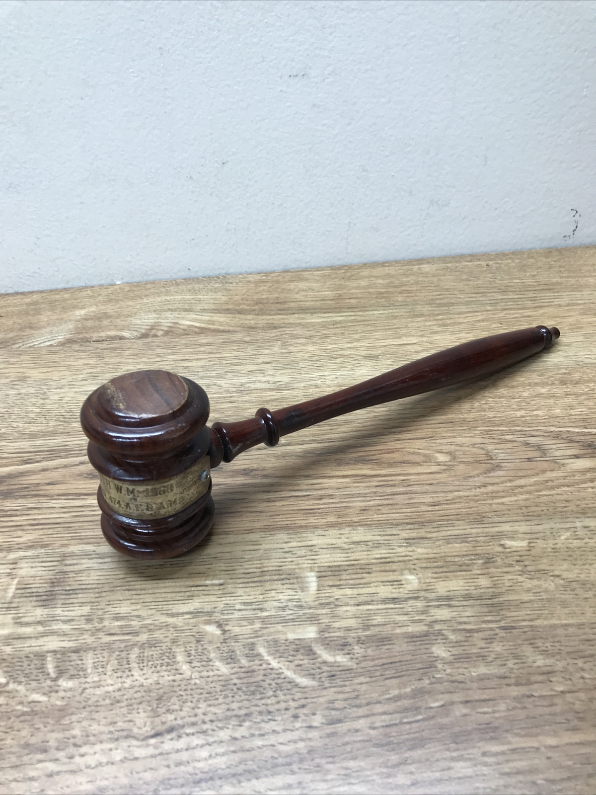 Vintage Wooden Judge’s Auctioneer’s Gavel Mallet 1960 Engraved Solid Dalbergia