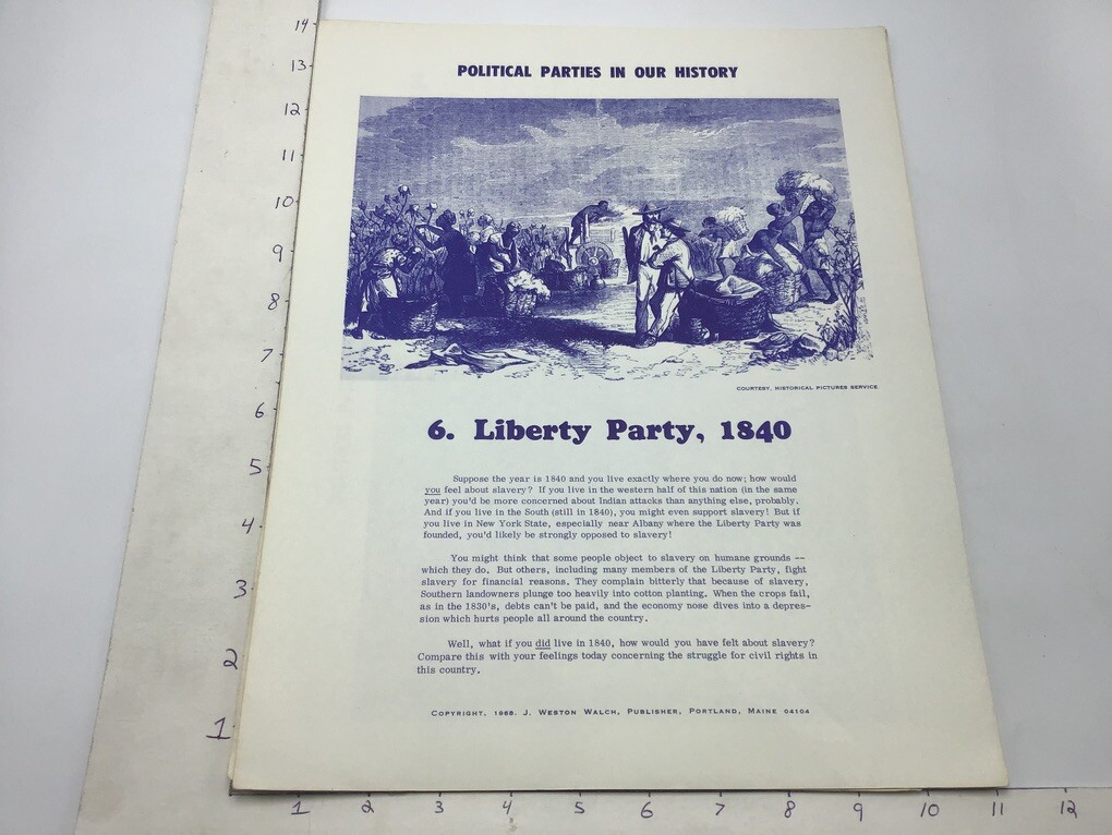 Original 1968 Poster: Political Parties in our History: LIBERTY PARTY, 1840