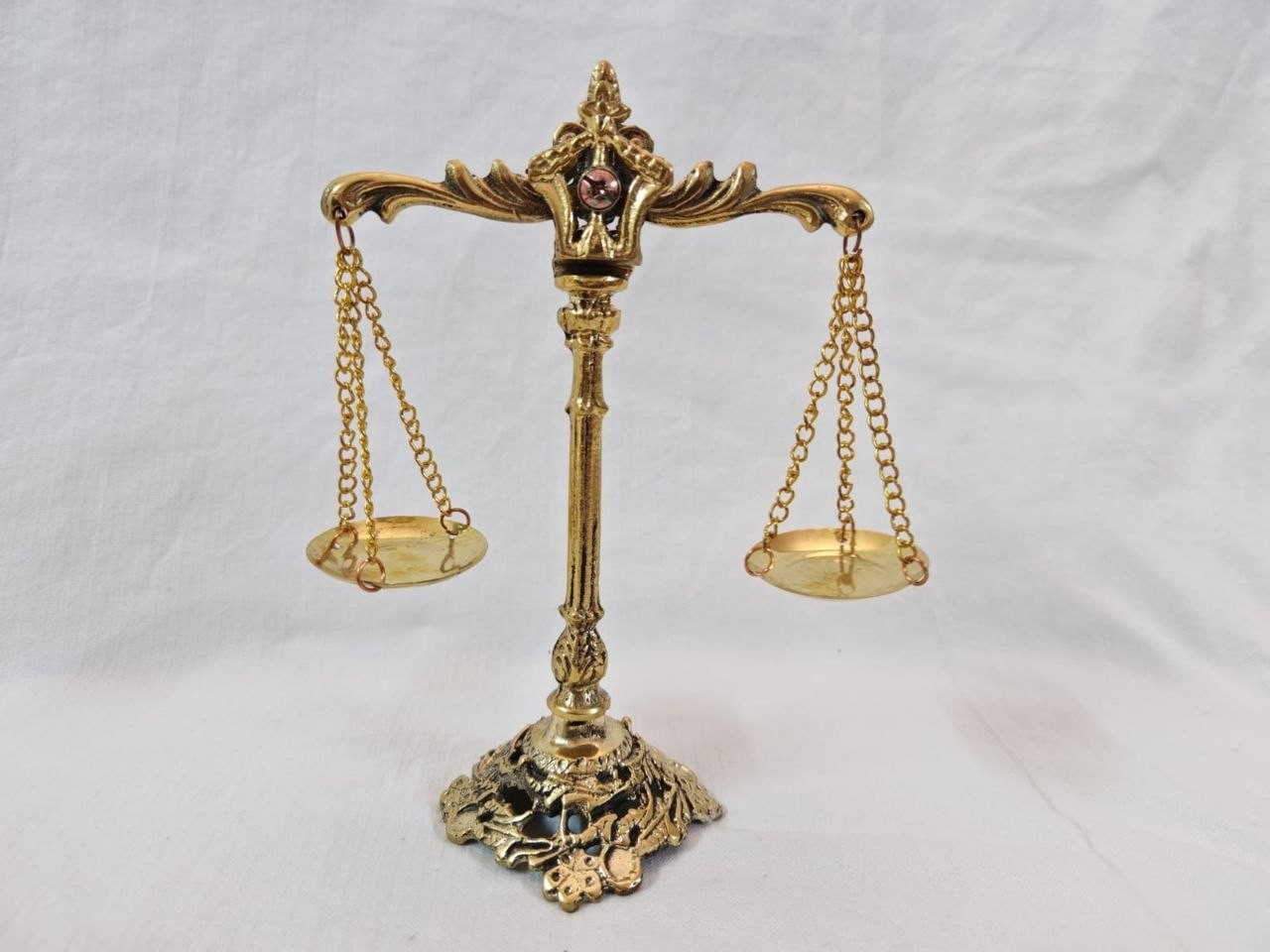 Vintage Brass Scales of Justice Lawyer Office Decor Mini Gold Antique Balance