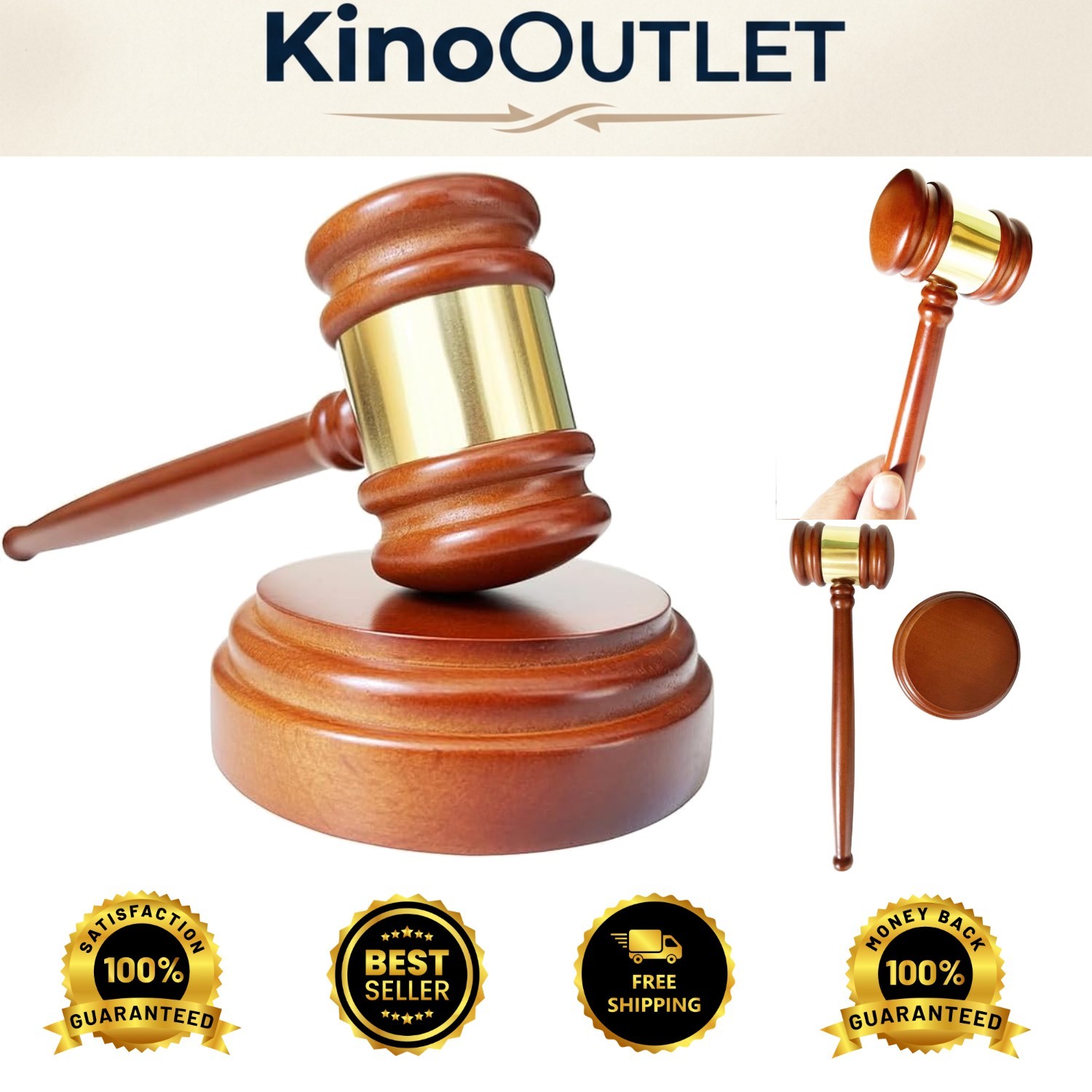 Elegant Handcrafted Gavel Set with Round Block – Adds Authority to Your Desk