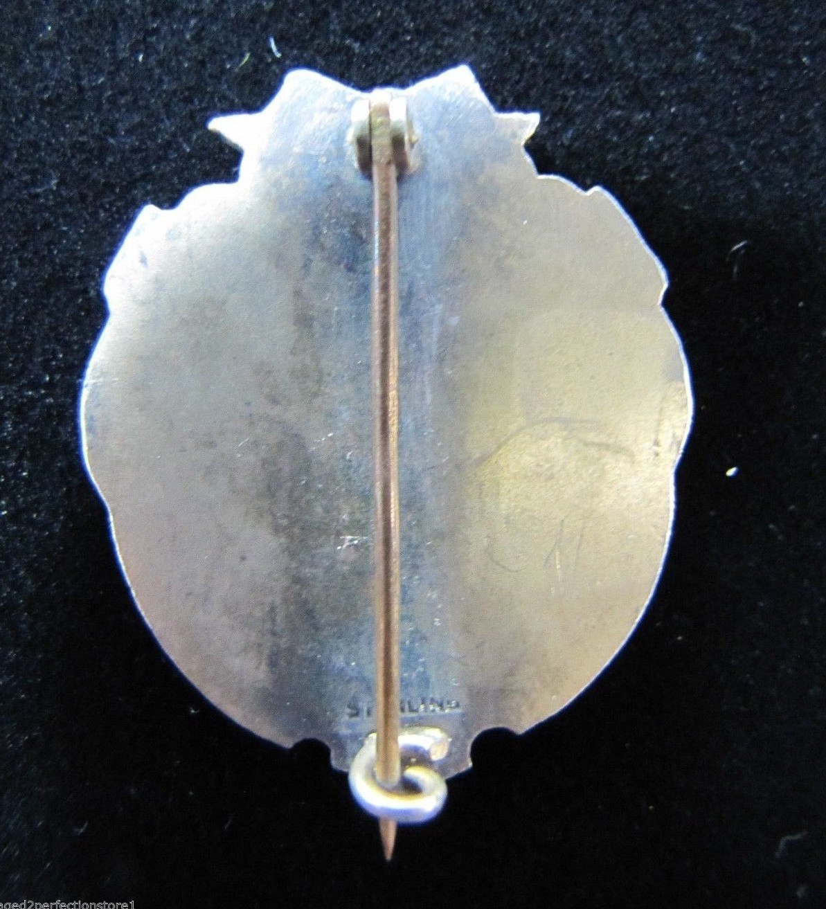 1908 SHERRIF’S JURY Sterling Silver White Blue Enamel Pinback Medallion Pin