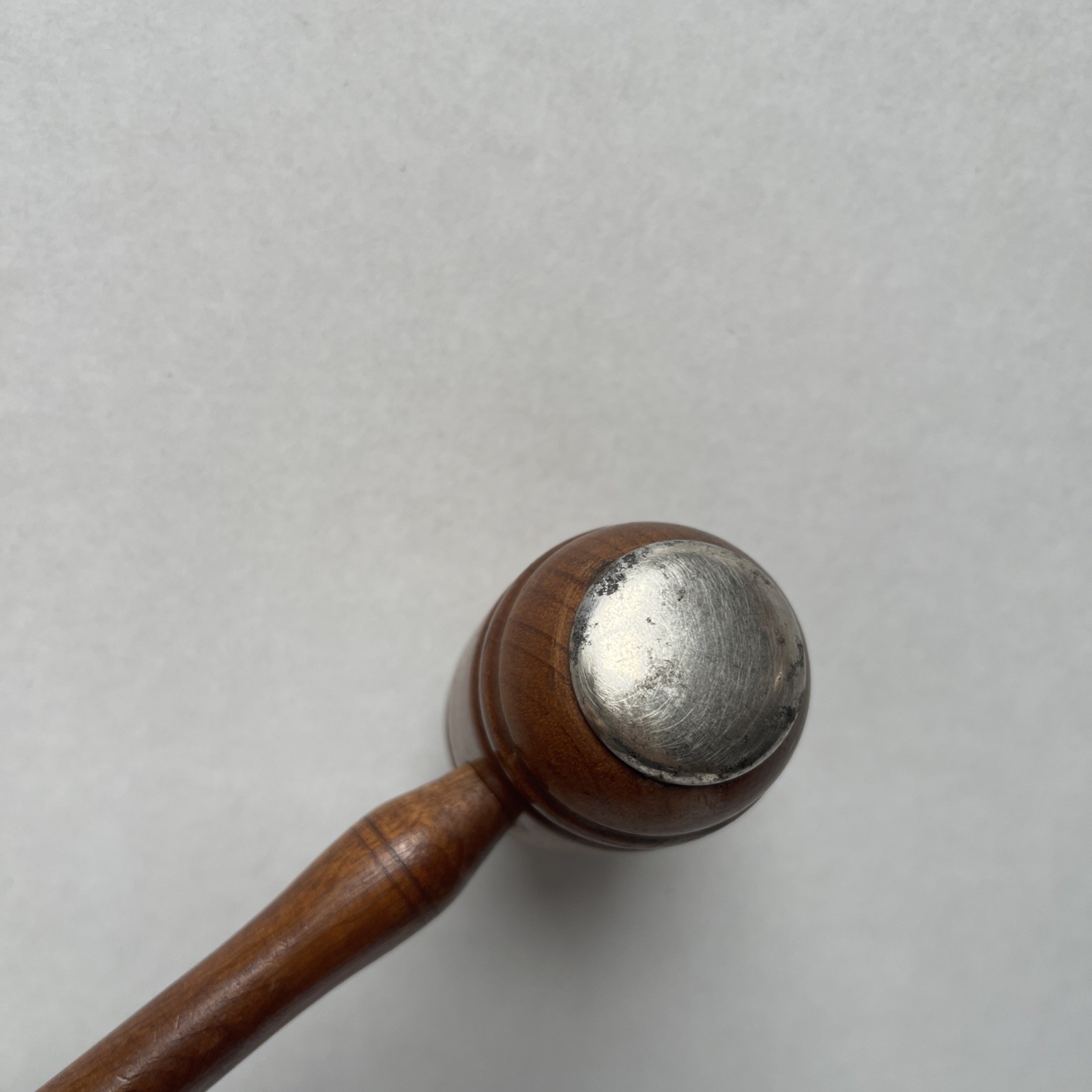 Vintage Judge/Auctioneer Gavel With Metal Strike Plates