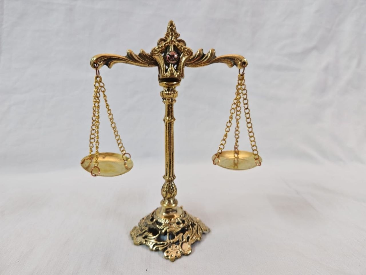 Vintage Brass Scales of Justice Lawyer Office Decor Mini Gold Antique Balance