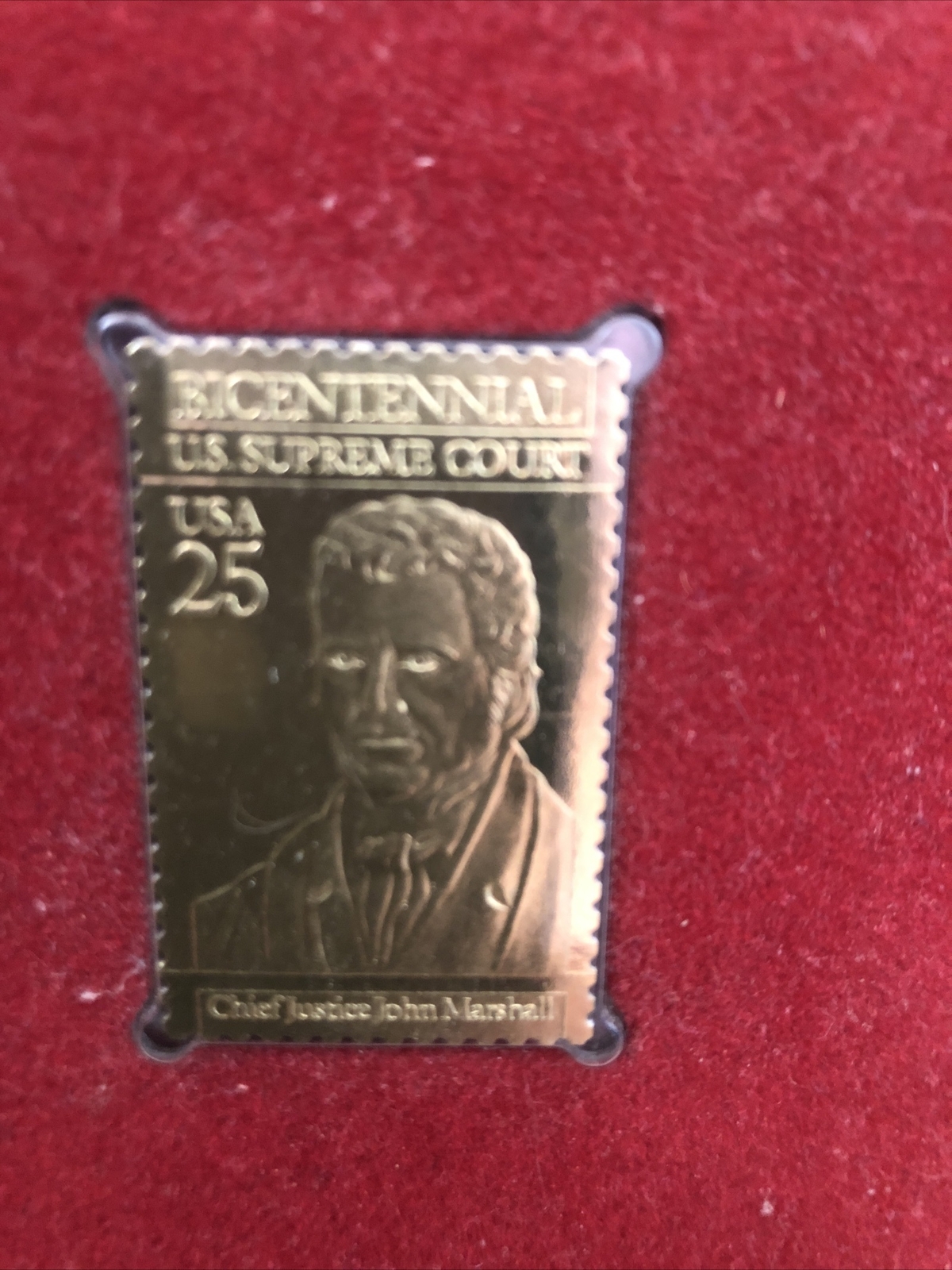 23K Gold Stamp Bicentennial U.S. Supreme Court Justice John Marshall Stamp