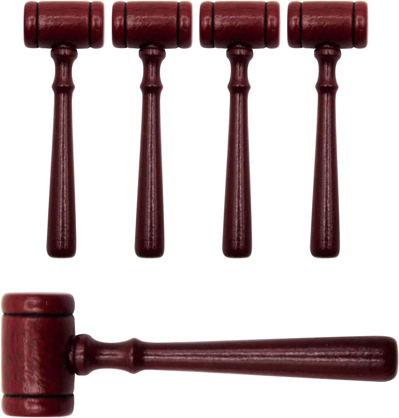 5Pcs Judge Gavel Wood Decor Small Wooden Hammer Judge Gavel Prop Decorative Lawy