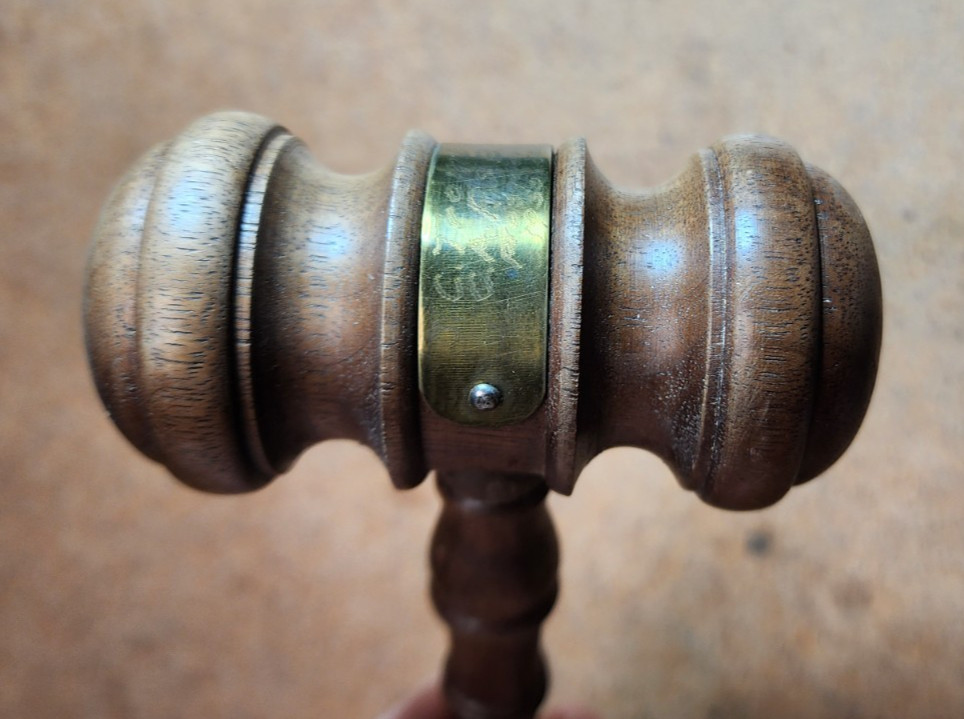 2 Vtg Wood GAVELS From the Original Fresno County Courthouse 1877-1966, Calif.