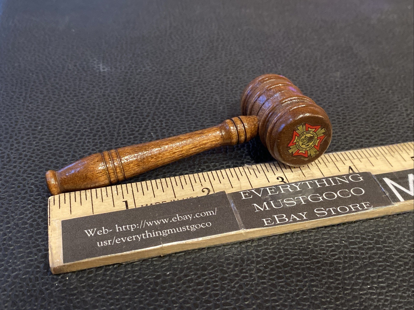 VTG 1960s VFW LOGO MINI TURNED WOOD GAVEL JUDGE’S GAVEL VETERANS OF FOREIGN WARS