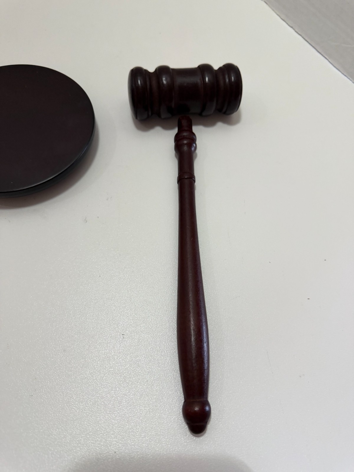 Handmade Wooden Gavel and Sound Block Set for Lawyers Judges Auction Courtroom