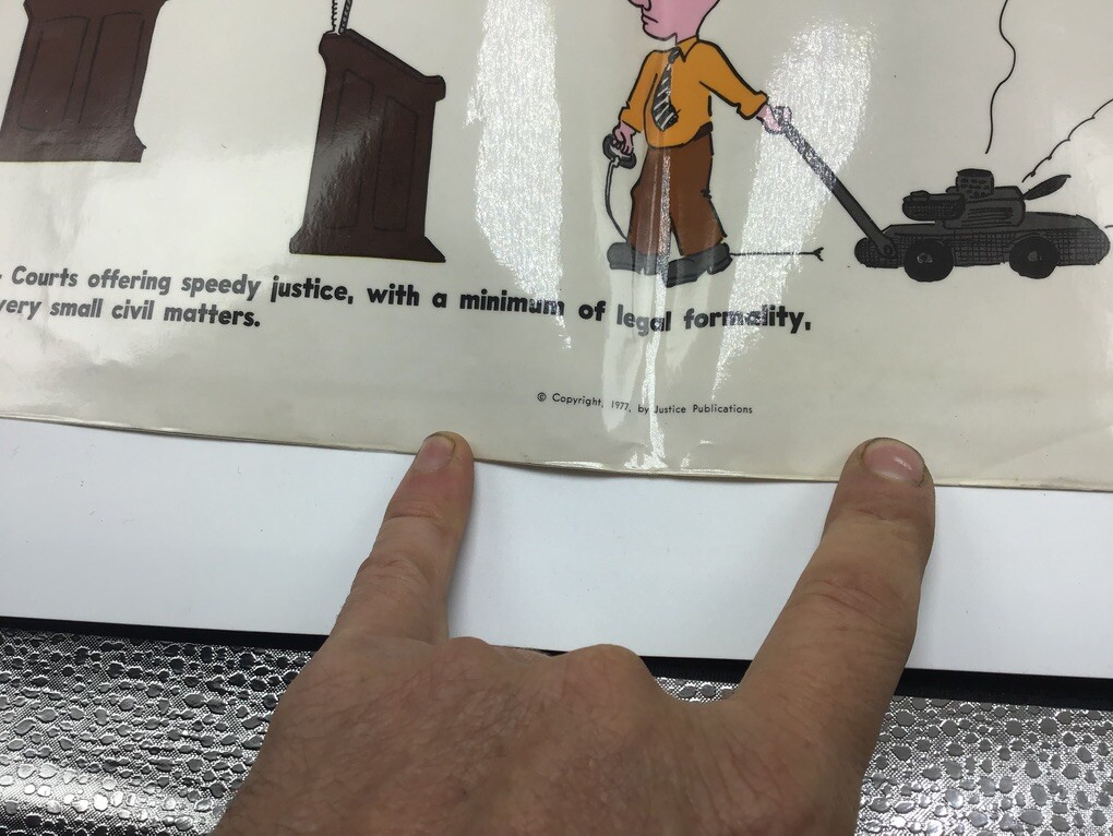 Original LAW Poster 1977 justice publications — LOWER LEVEL COURTS —