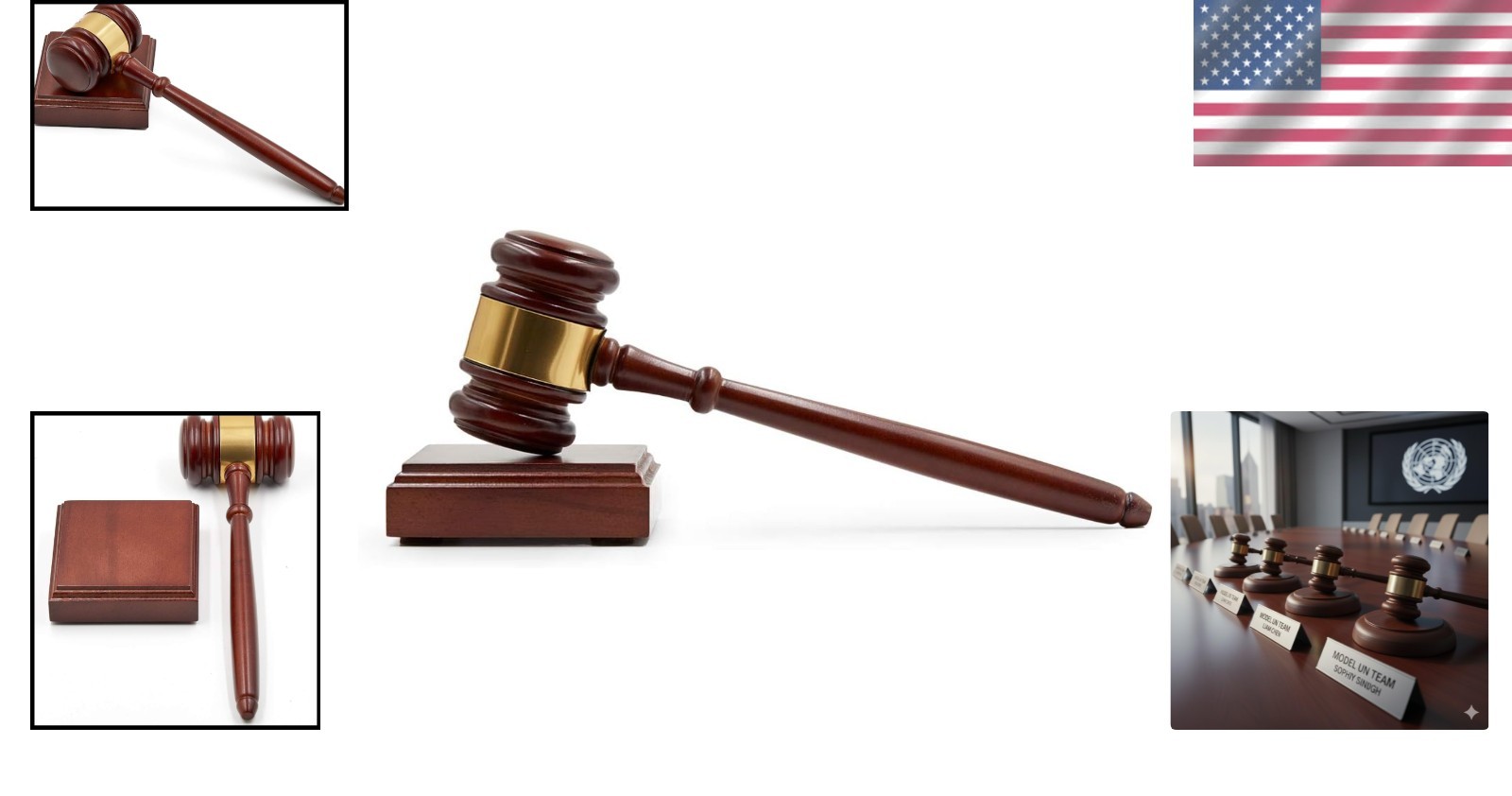Gavel Set with Sound Block 10.25 Inch Wooden Gift for Lawyers and Organizations