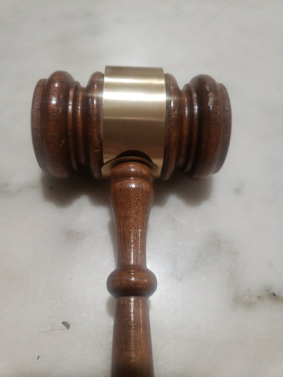 Professional Wood Gavel with Brass Band – Made in USA