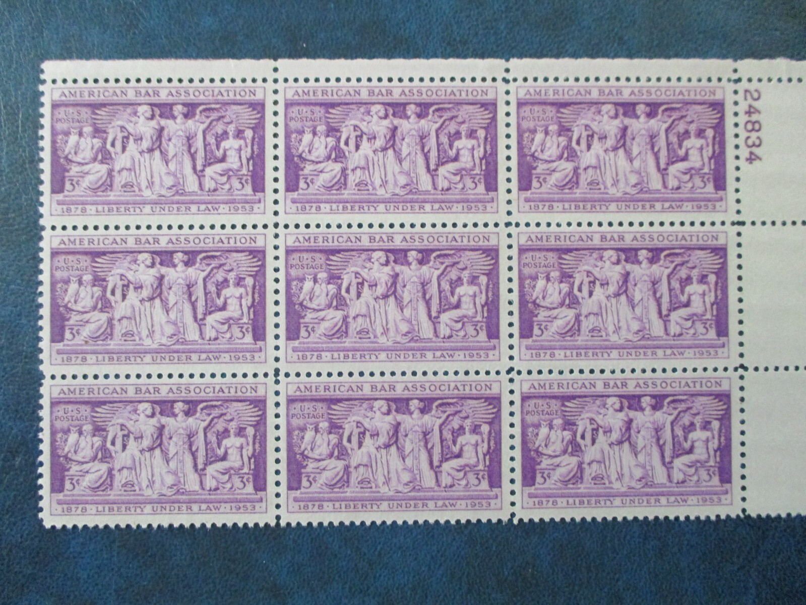 American Bar Association – the US Stamp (plate block of 9) #1022