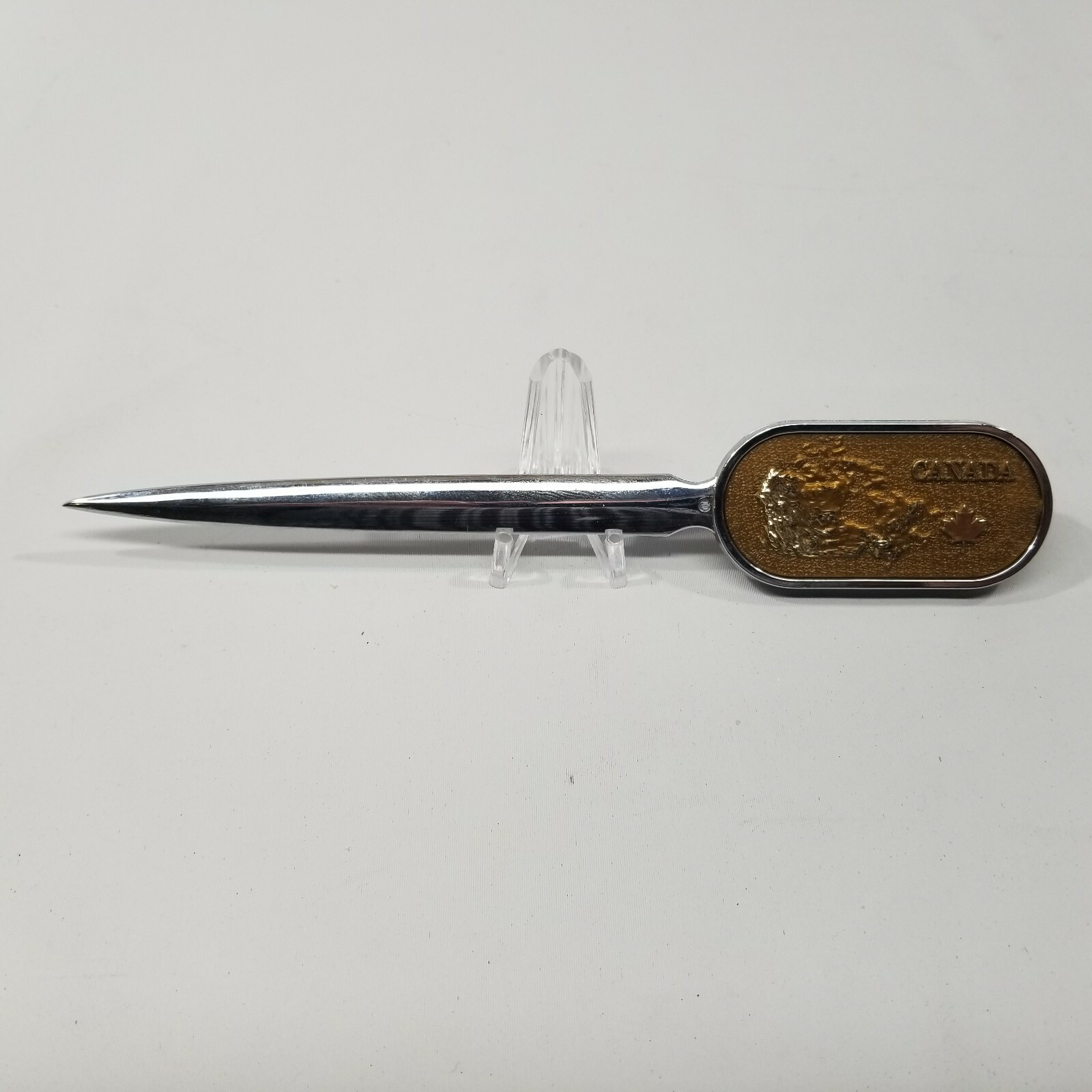 Vintage Nova Scotia Coat of Arms Canada Maple Leaf 7″ Metal Letter Opener