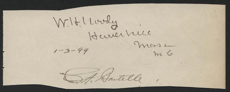 WILLIAM H. MOODY – AUTOGRAPH SENTIMENT SIGNED 01/30/1899 WITH CO-SIGNERS
