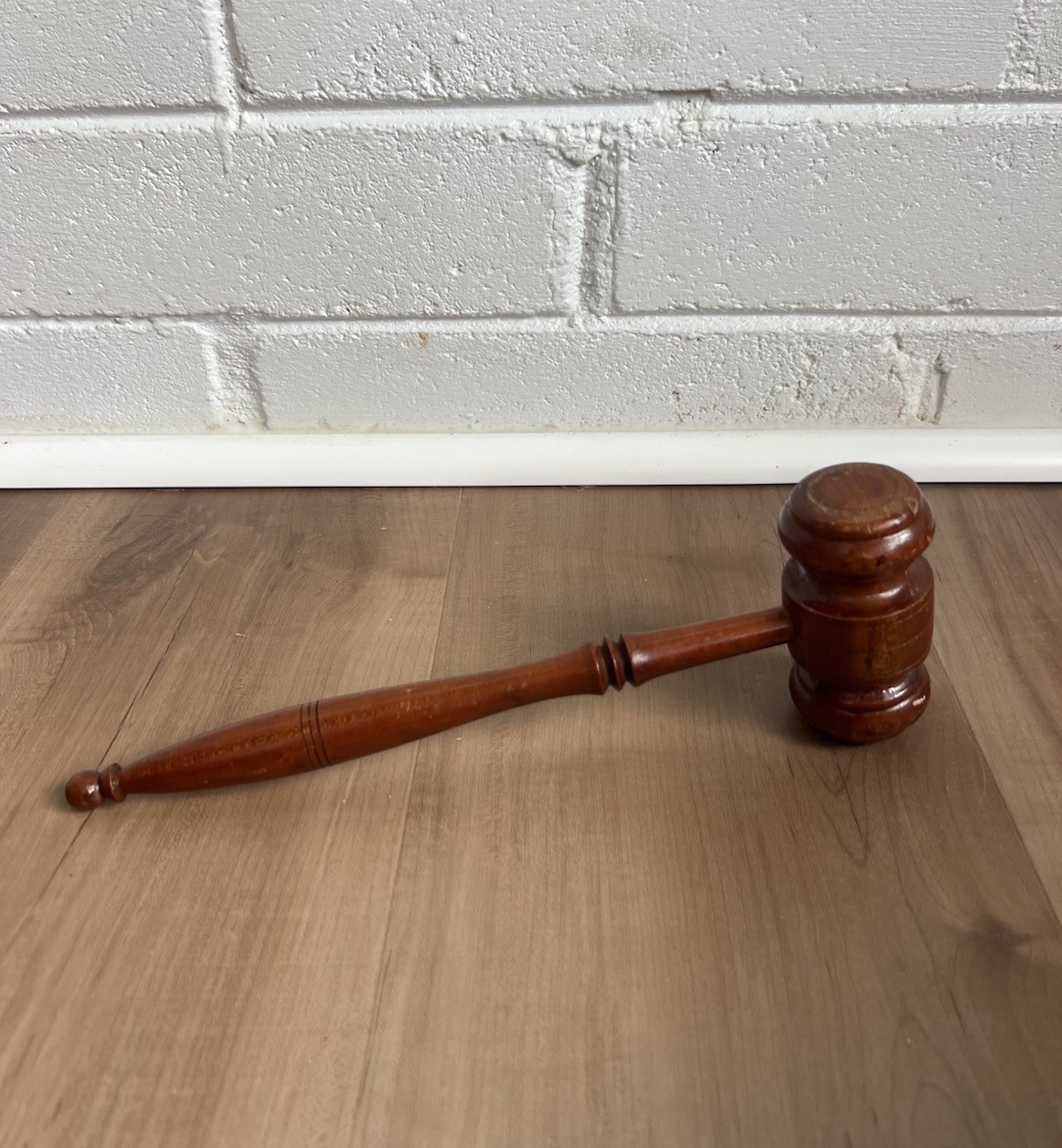 VTG Wooden Auctioneer / Judge Gavel – Large Hand Turned Hardwood – Office Decor