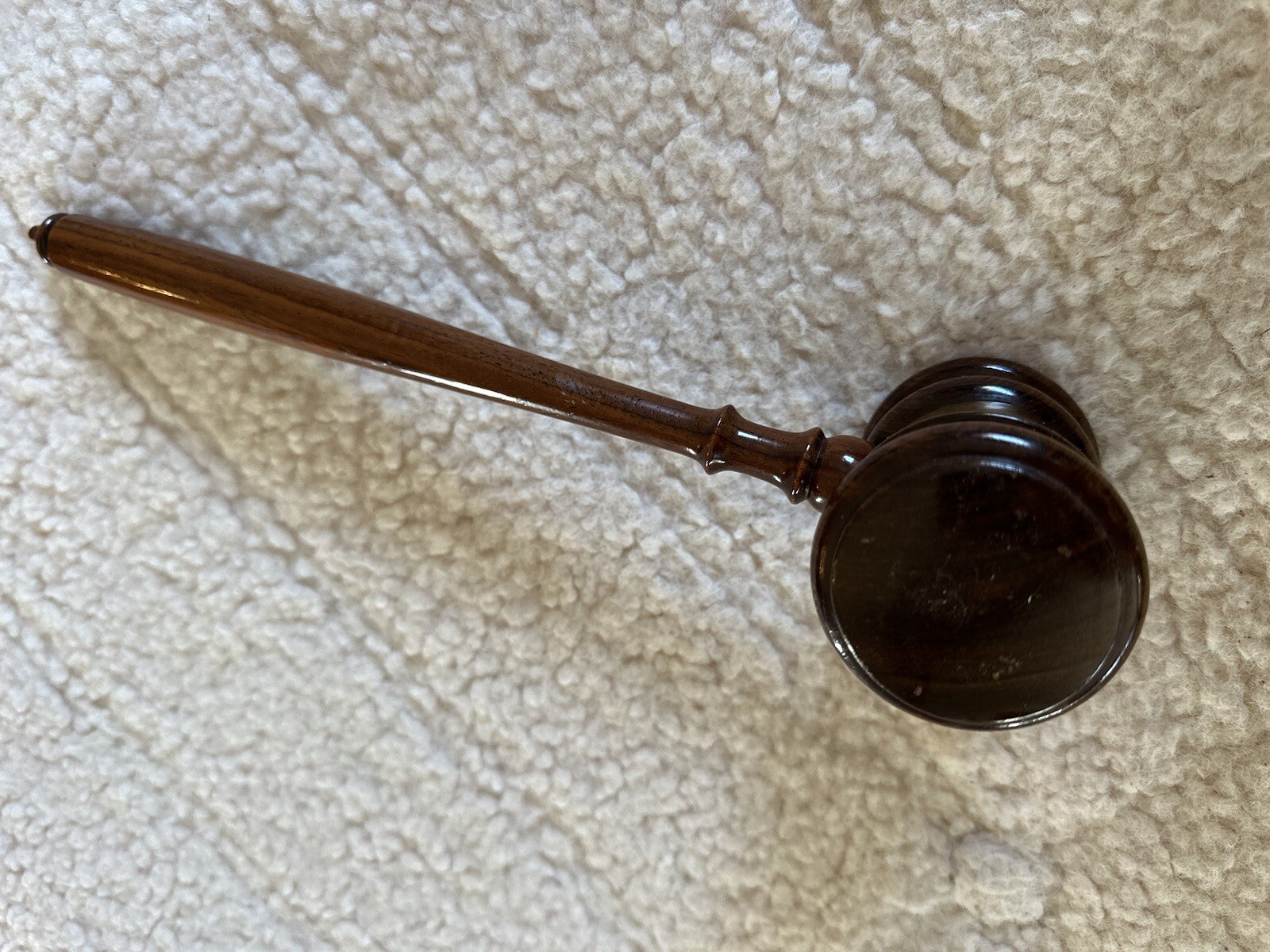Vintage Wood National Mobil Radio Systems Judges Gavel with brass plate Engraved