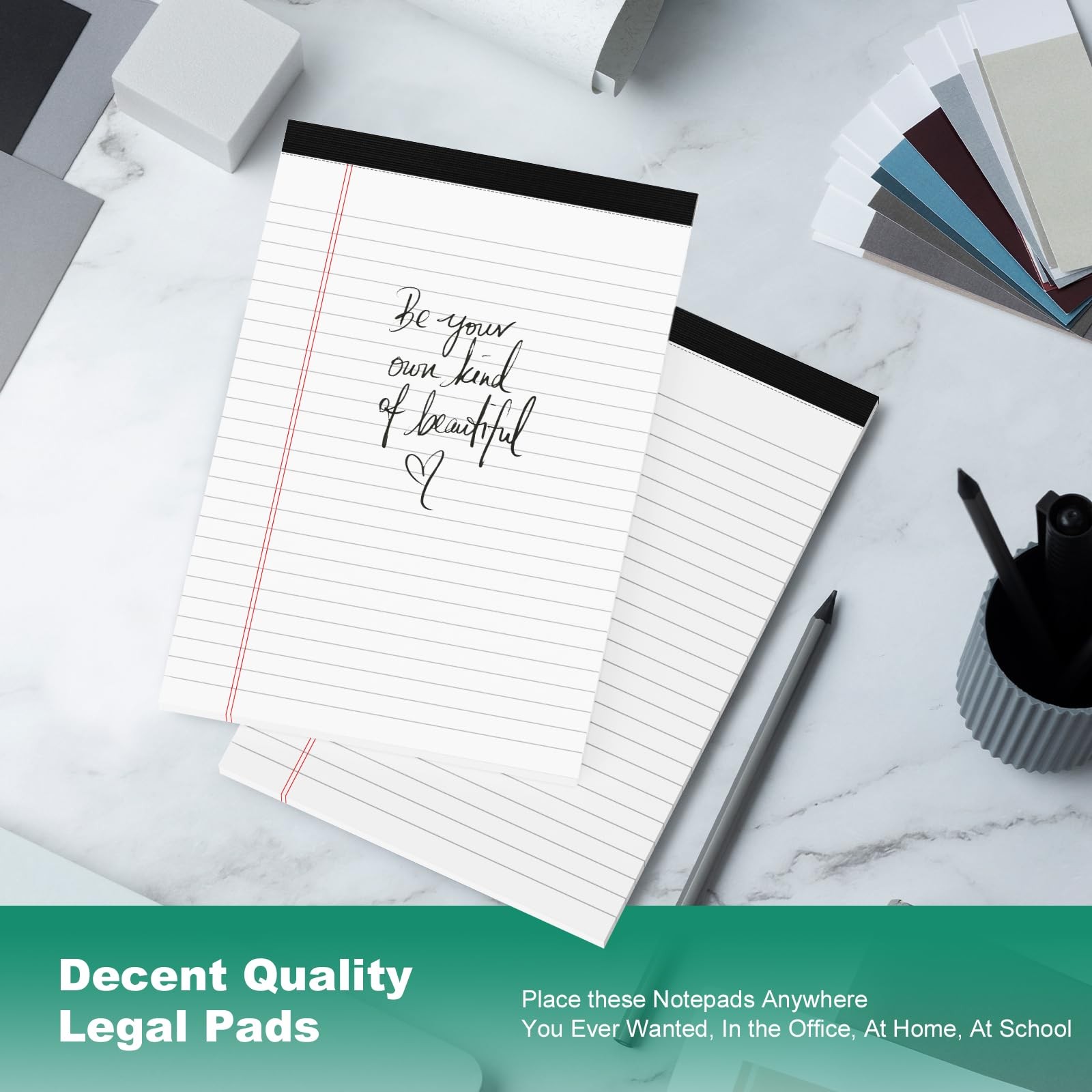 Legal Pads 5×8 Inch, 4 Pack, Narrow Ruled, 5×8 White Legal Pad, Mini Double-Side