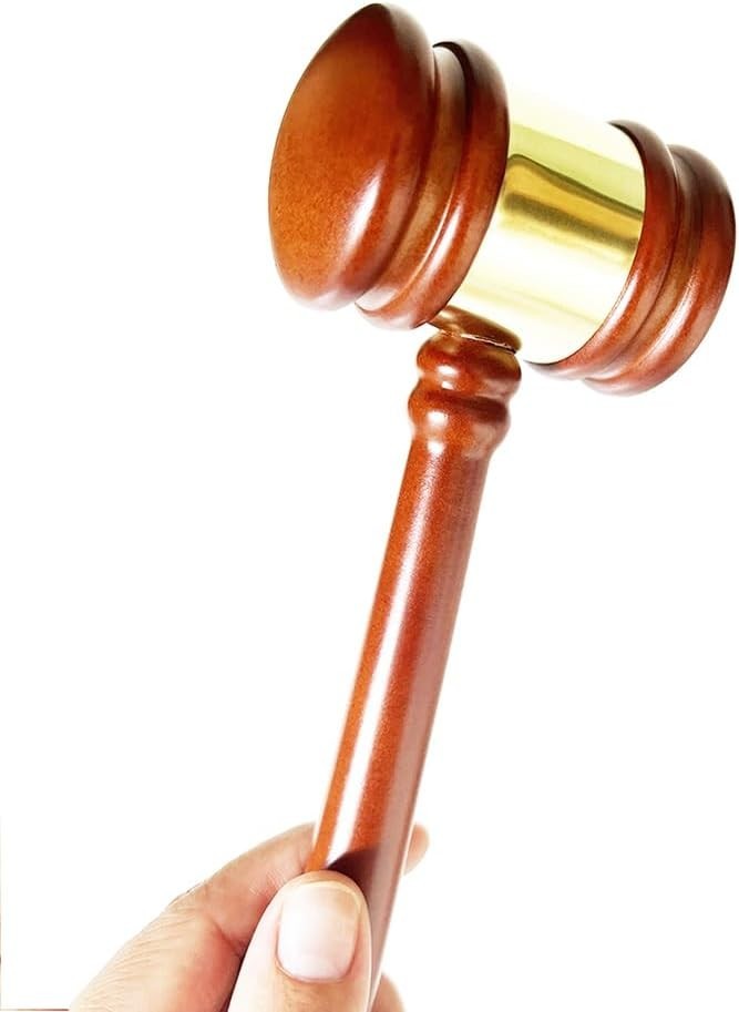 Solid Wood Gavel Set with Block – Traditional Design for Authority in Meetings