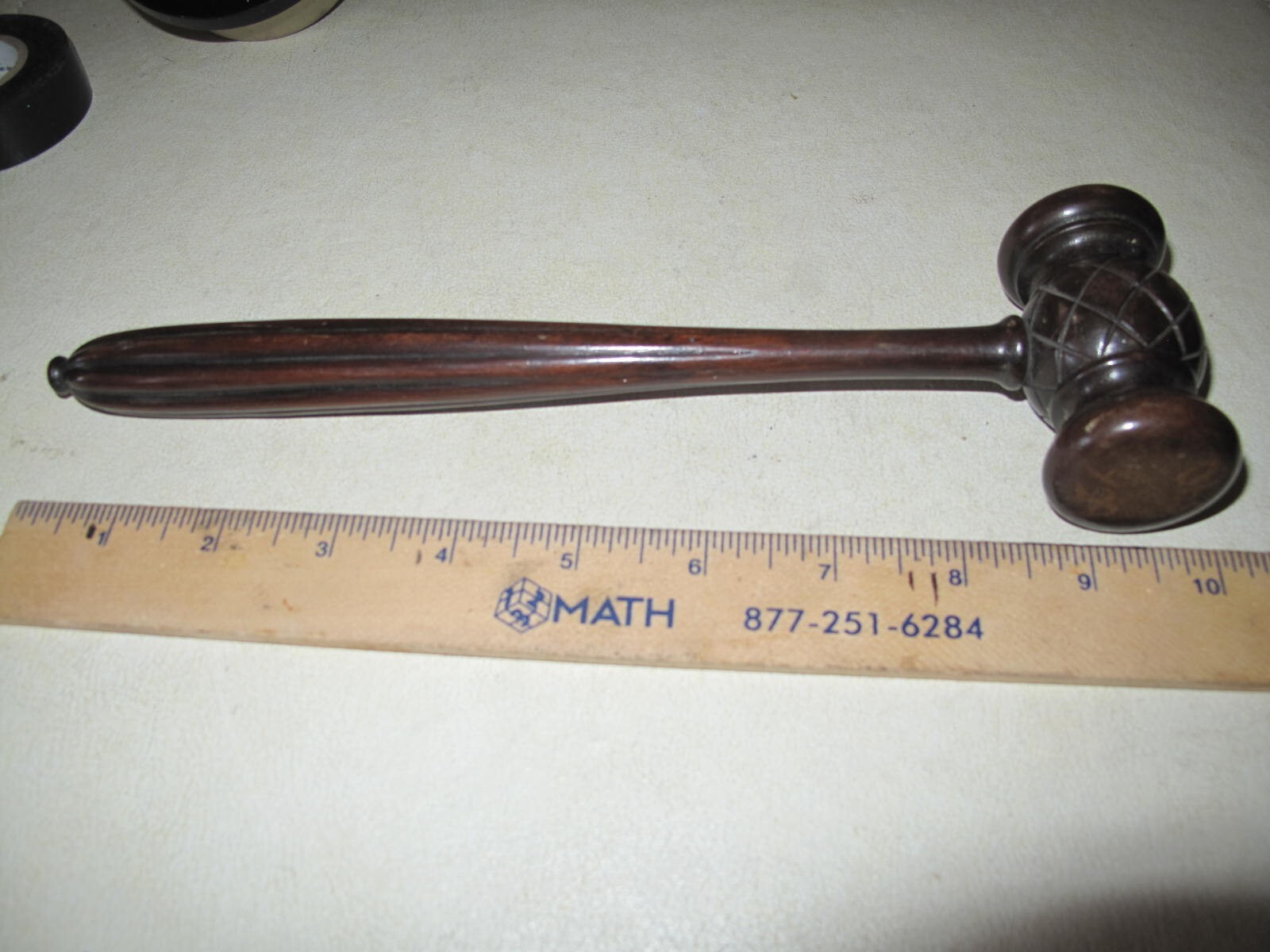 Order Of The Eastern Star ? Hard dark wood Gavel marked OES 429- MW