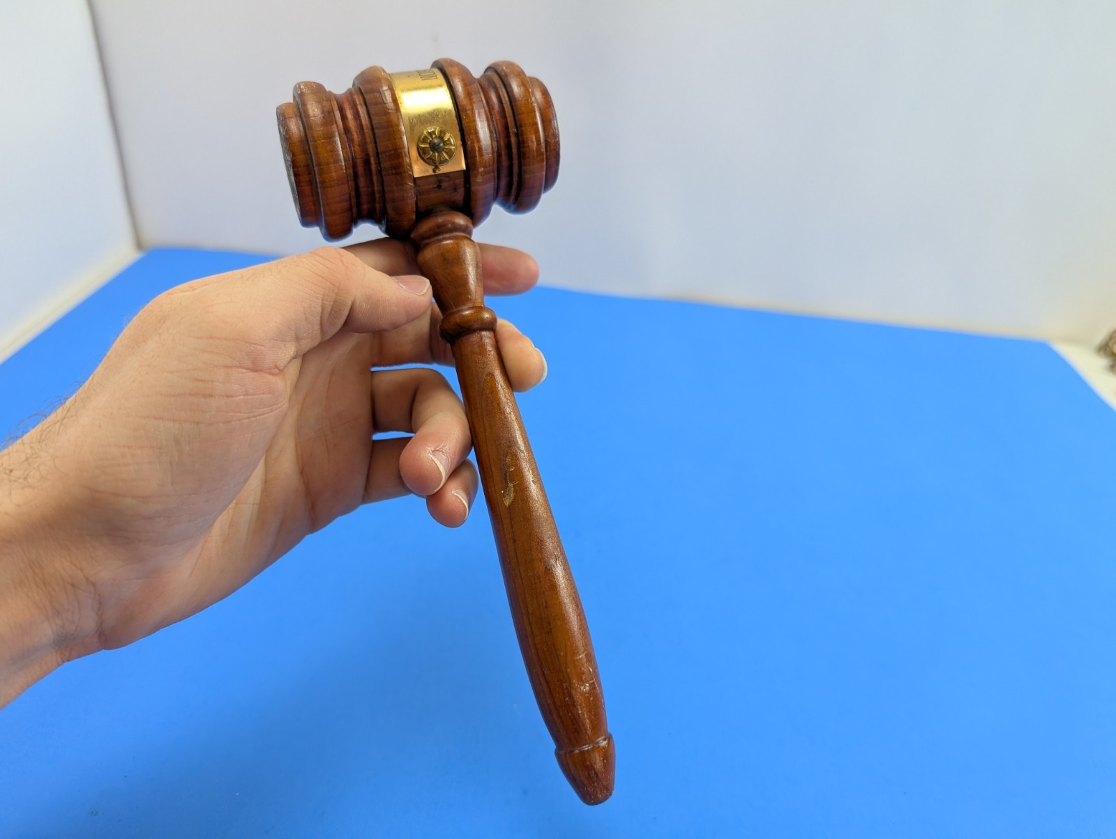 Vintage Authentic Wood Judge Gavel 1972 Adult Services Court