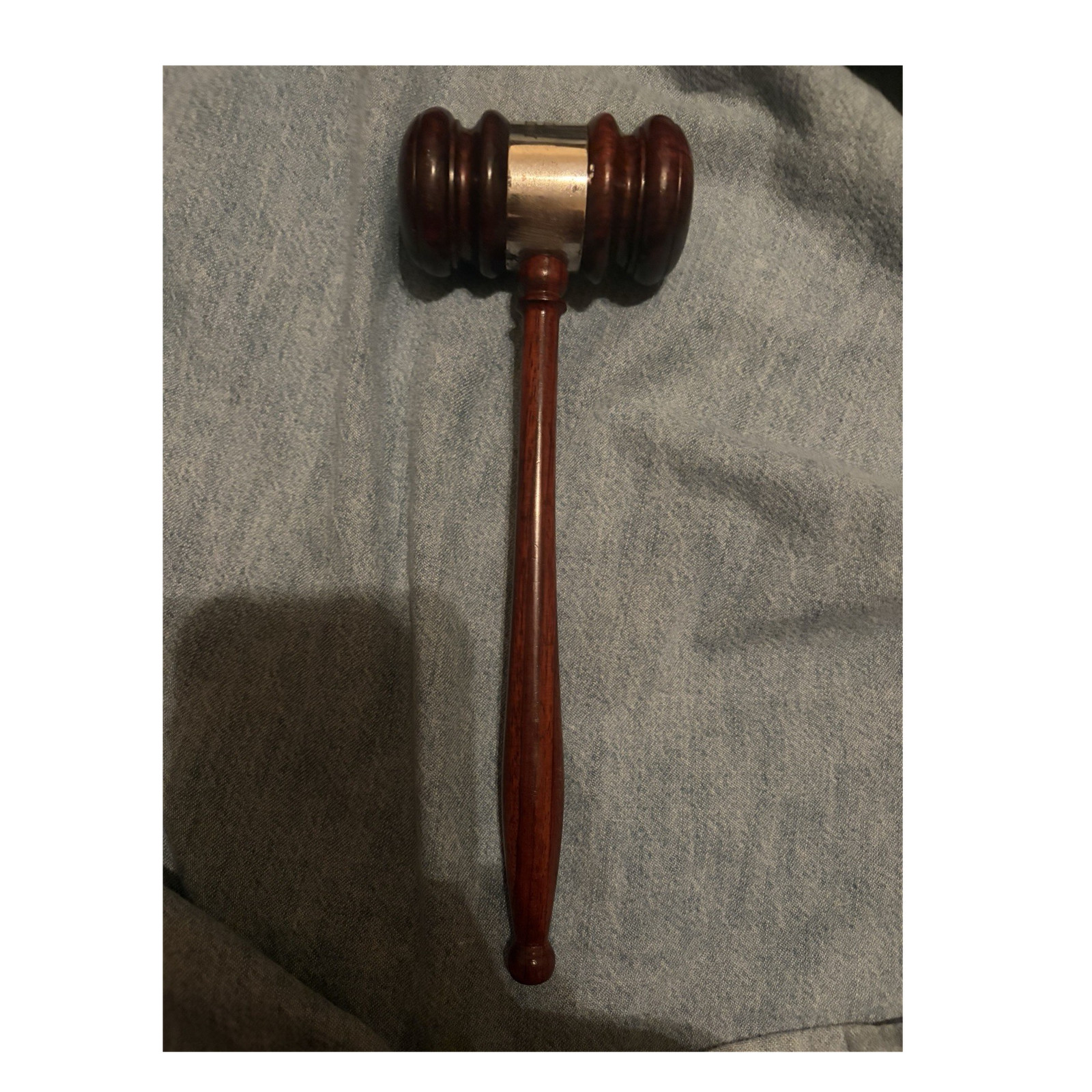 Antique Wooden Gavel with Engraving 1957 Lawyers Andrew Balut Victor Zaleski