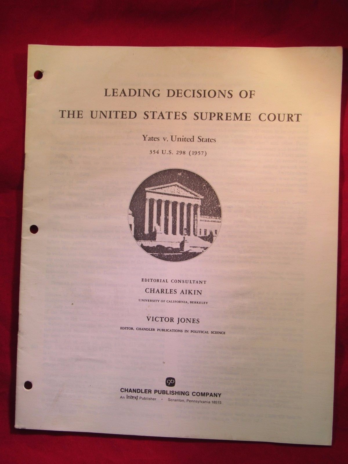LEADING DECISIONS OF THE UNITED STATES SUPREME COURT YATES v.UNITED STATES (6)