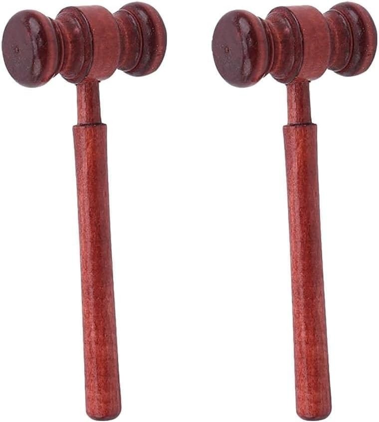 2pcs Brown Wood Judge Gavels,Auction Court Gavels,Wooden Judge Hammers,Wood H…