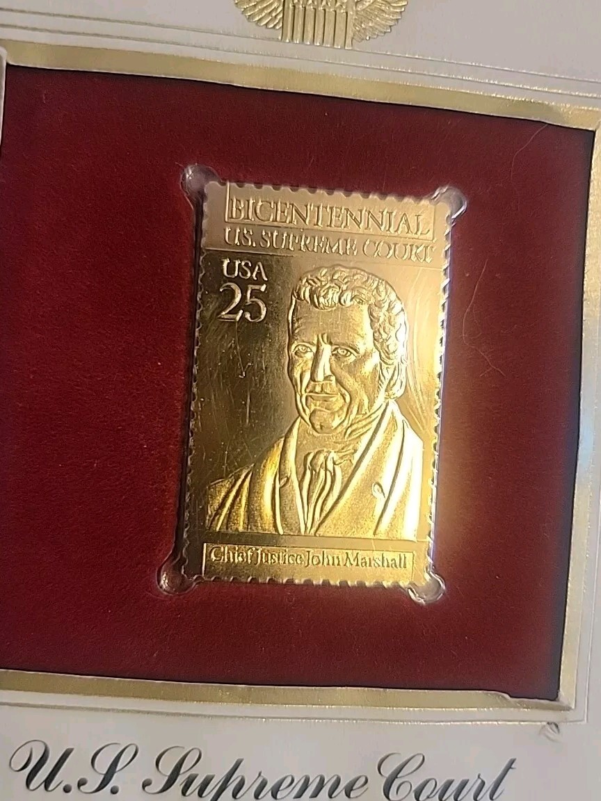 23K Gold Stamp Bicentennial U.S. Supreme Court Justice John Marshall Stamp