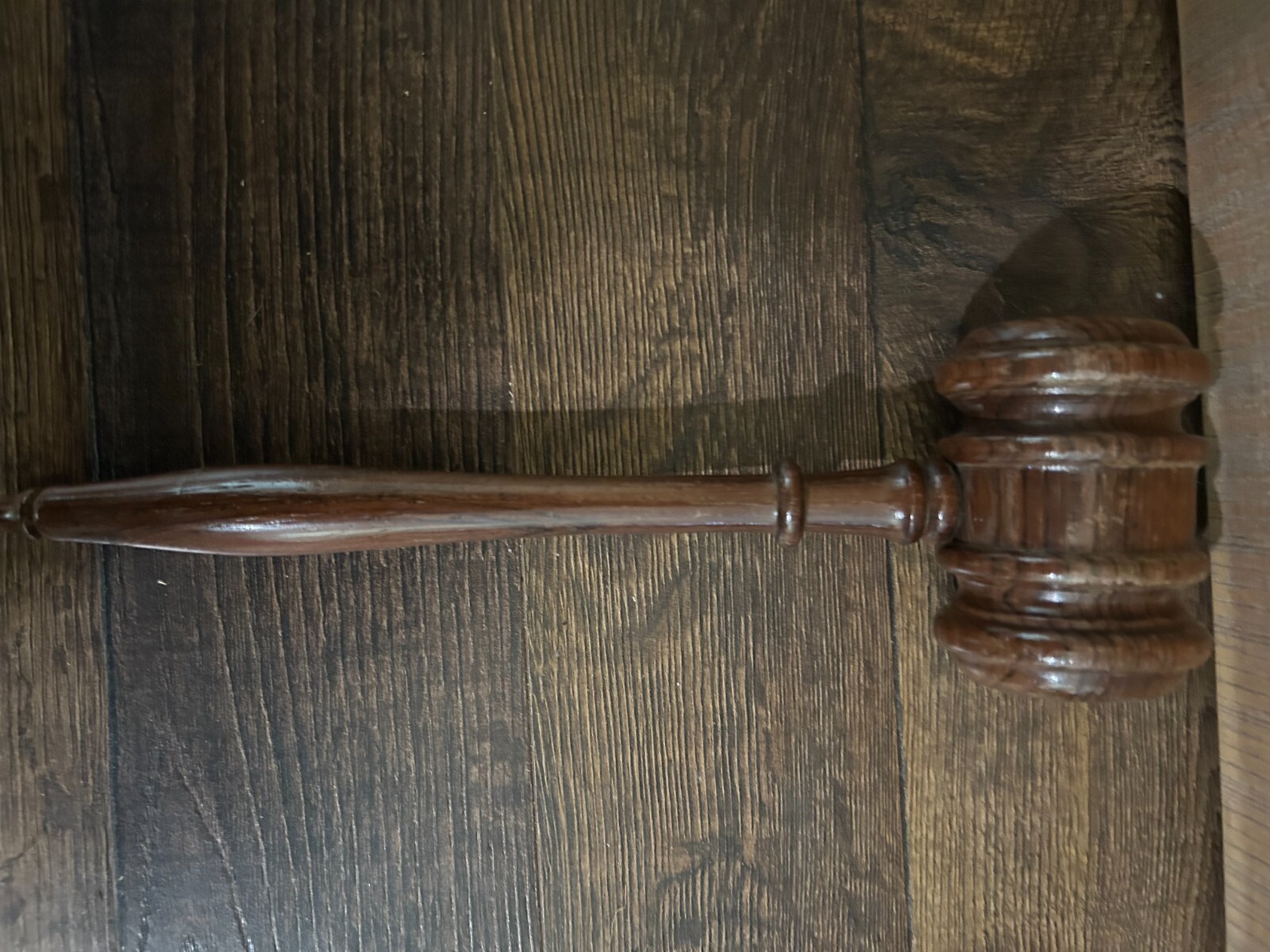 Vintage Solid Oak Wooden Gavel Wood Judge Auctioneer Mallet 10» Meeting Hammer