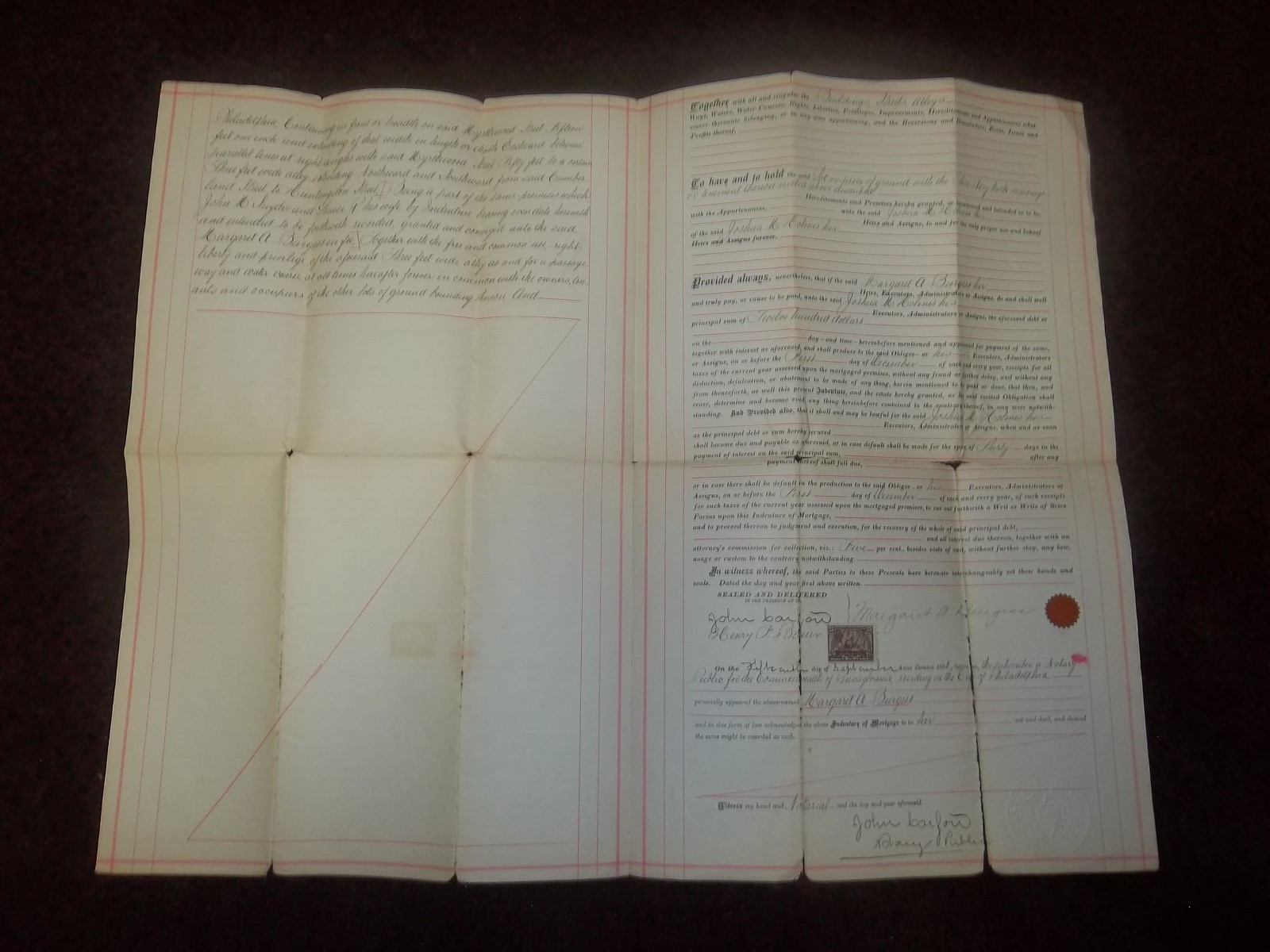 1898 Myrtlewood Street Philadelphia PA Mortgage Paperwork original