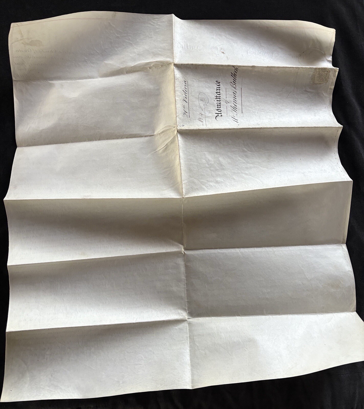 Antique Vellum London England Queen Victoria Era Document 1859 20x 24 Original