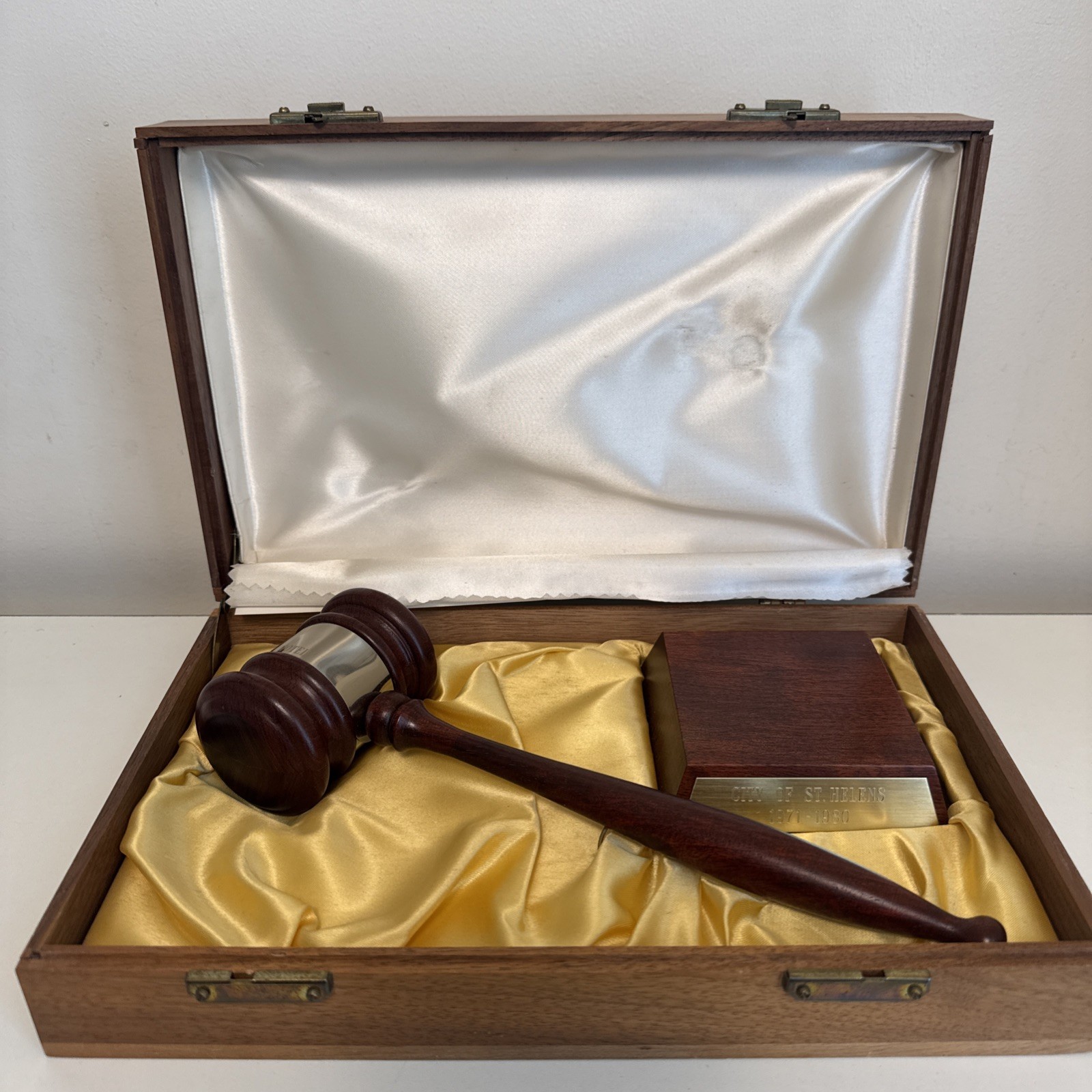 Vintage Judges Gavel St Helens Oregon Mayor Award 1971-1980
