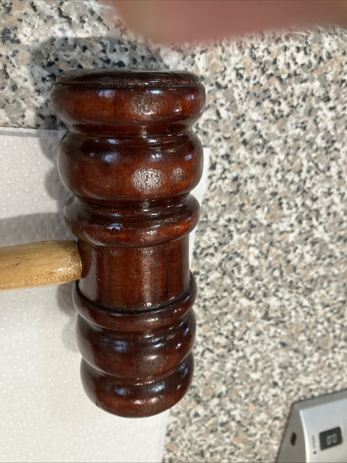 Vintage Wooden Gavel Wood Judge Auctioneer Mallet 10 3/4” Handmade very rare