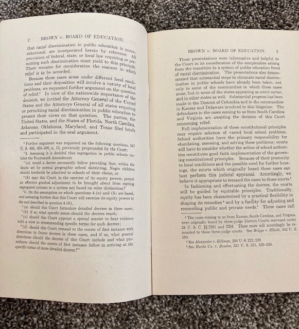 V. Rare BROWN v BOARD OF EDUCATION Original Issue Supreme Court Opinions Pt 1&2