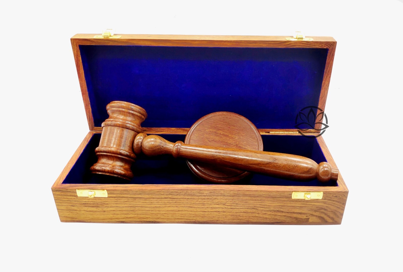 Unbreakable joint Rosewood Gavel and block premium handcrafted gavel blue box