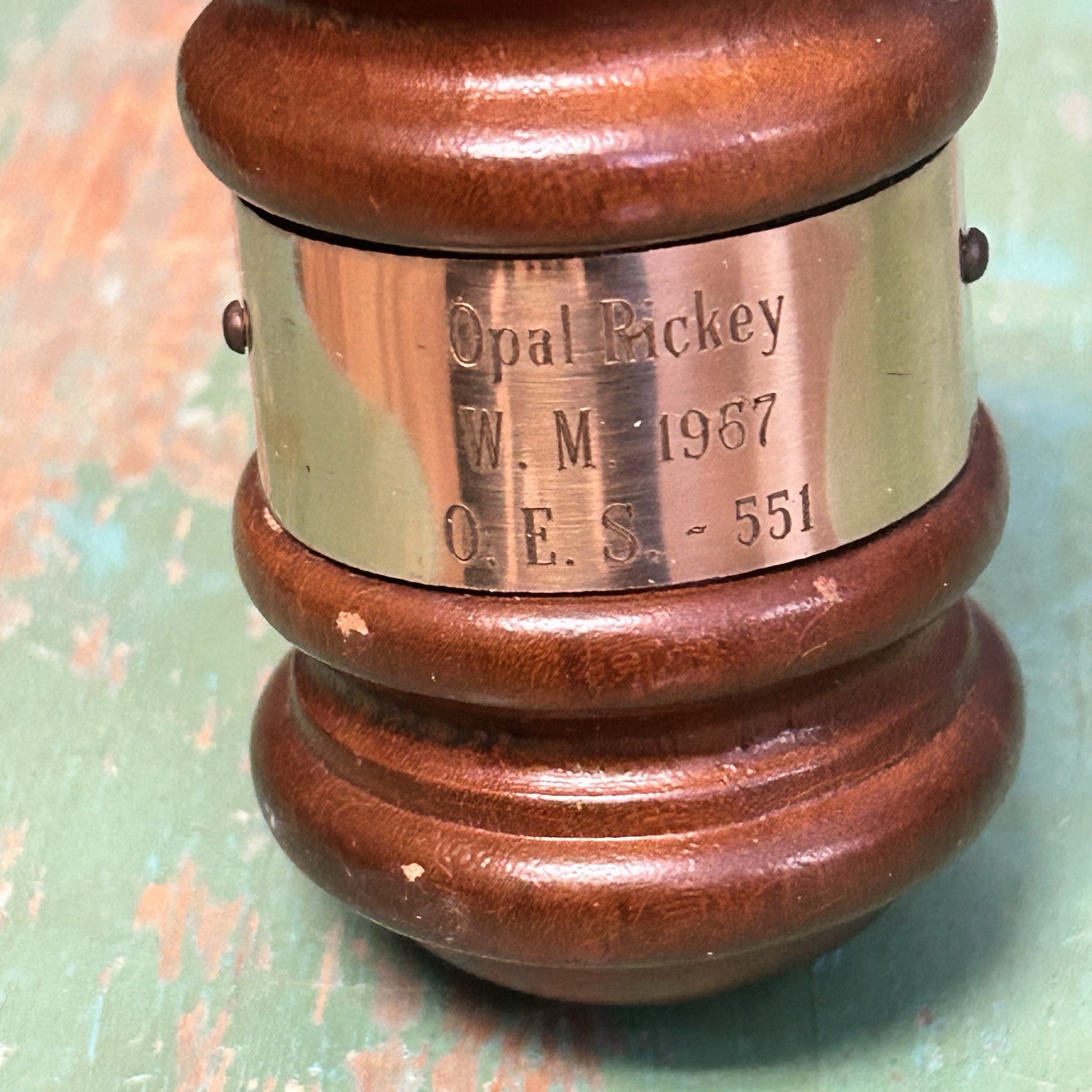Vintage Wooden Gavel Auctioneers Judges 1967 Inscribed