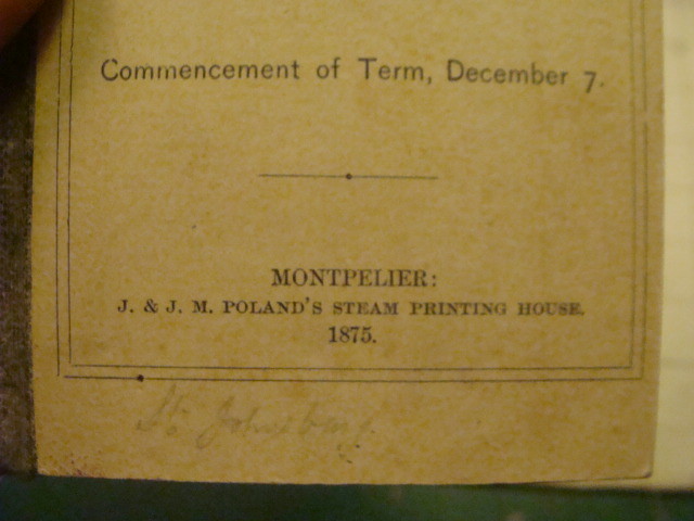 Vintage Original 1875 COURT CALENDAR – COUNTY OF CALEDONIA december term