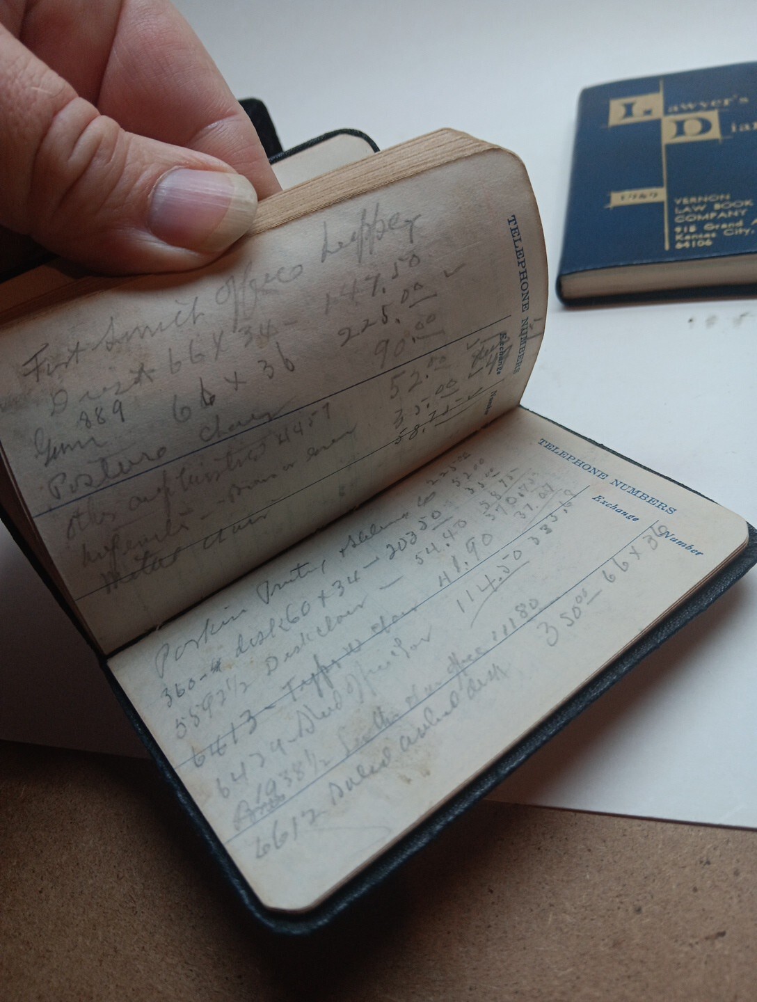 Lawyers Diary 1948, 1969 Vintage Genuine Leather Cover Booklet Date Book