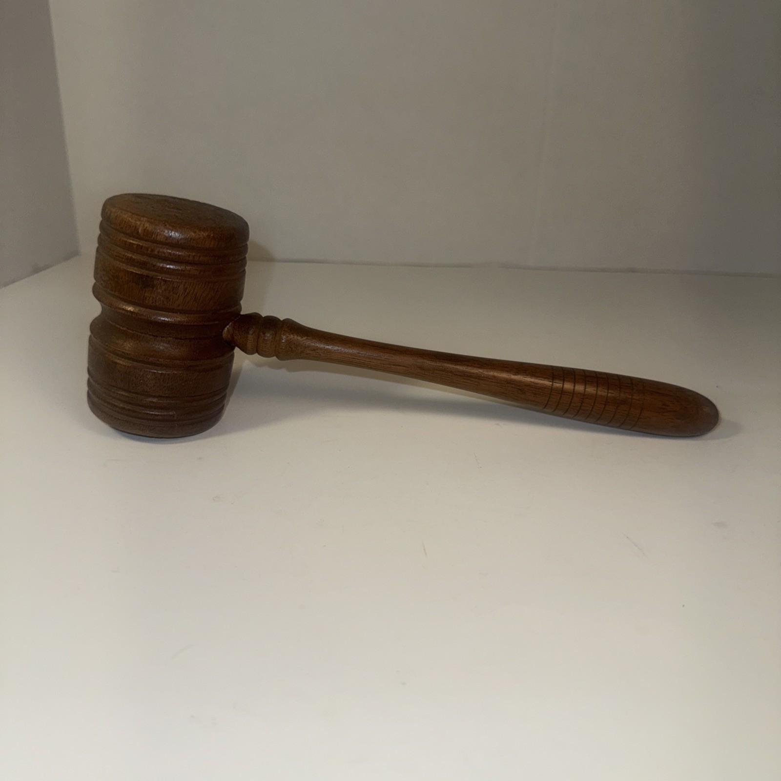 Vintage Wood Gavel 9 Inch Long Fraternal Judge Lawyer Auctioneer USA
