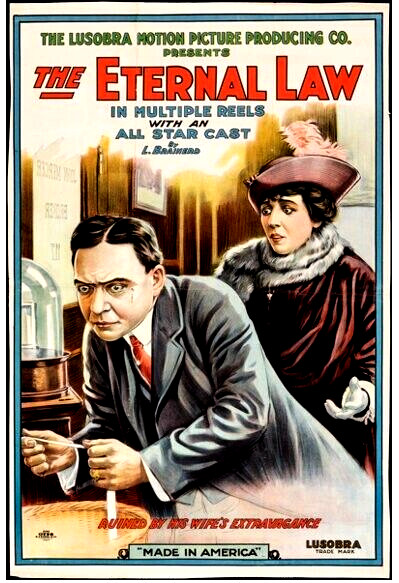 1910 Eternal Law Original Movie Poster Linen 27×41 Silent Cult Lost Al F Thomas