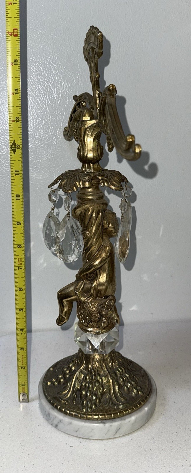 Vintage Cast Metal 16” Arms Of Justice Scale Ornate Gold